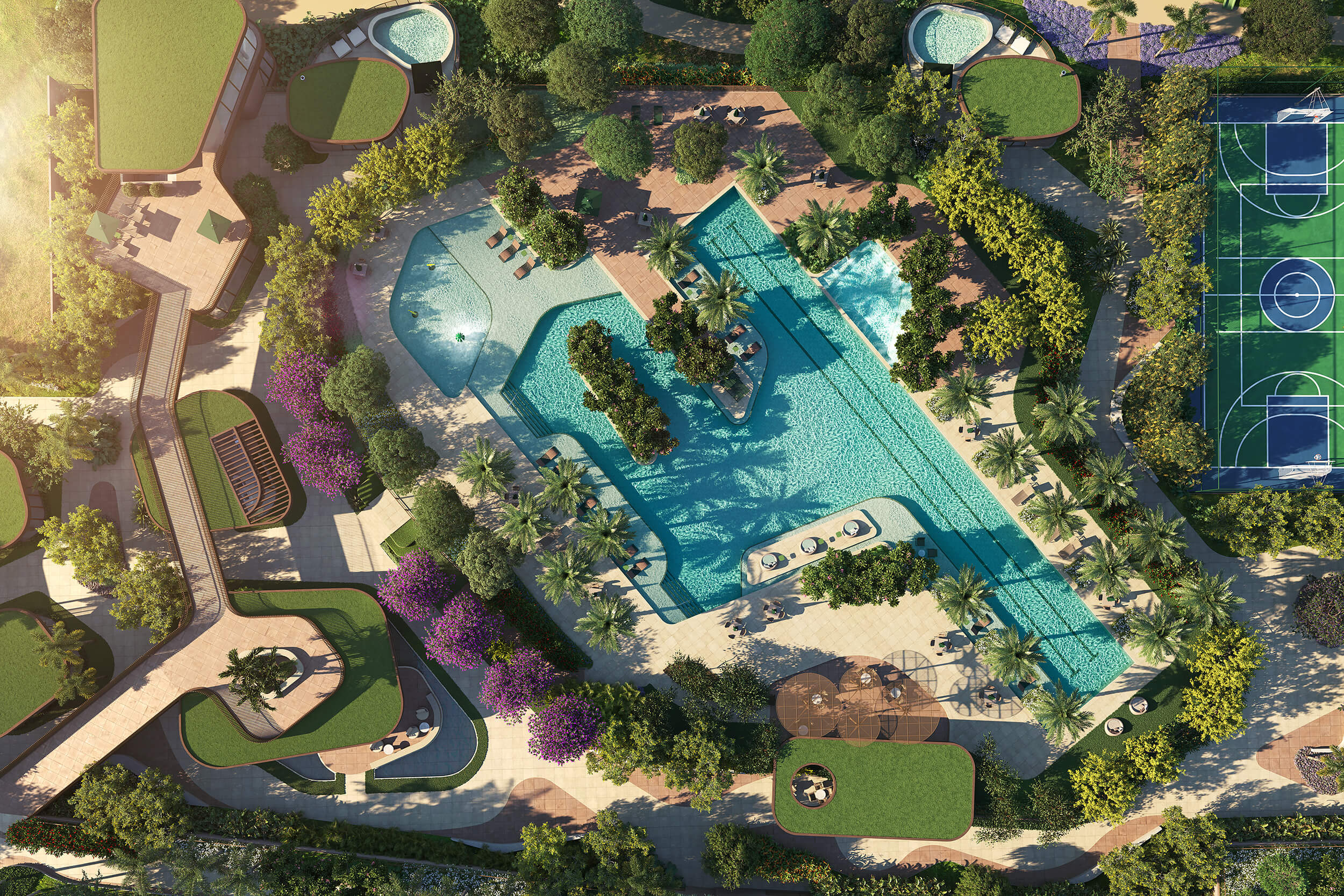 OX Park Design by Edsa -- Ilustração Artística - Vista Aérea Do Lazer