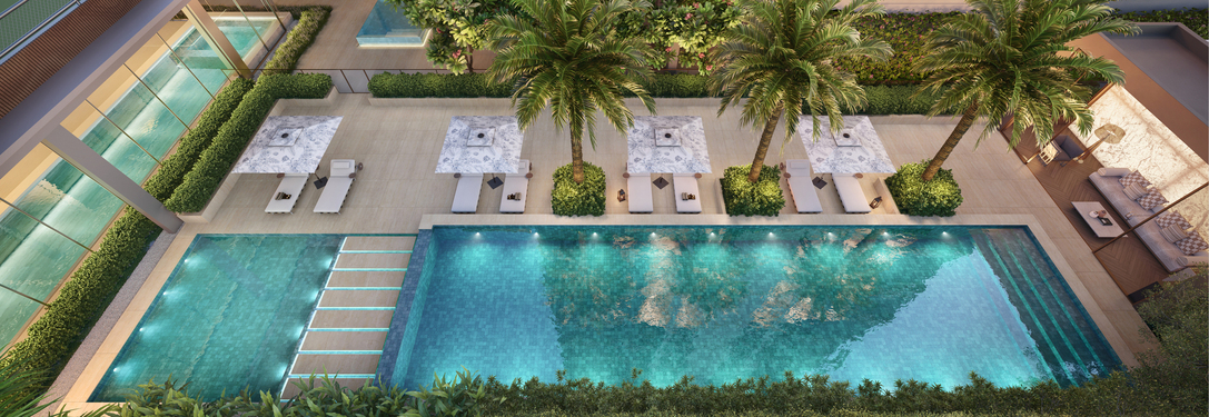 Aura Pacaembu by Cyrela -- Perspectiva Ilustrada da Piscina Externa