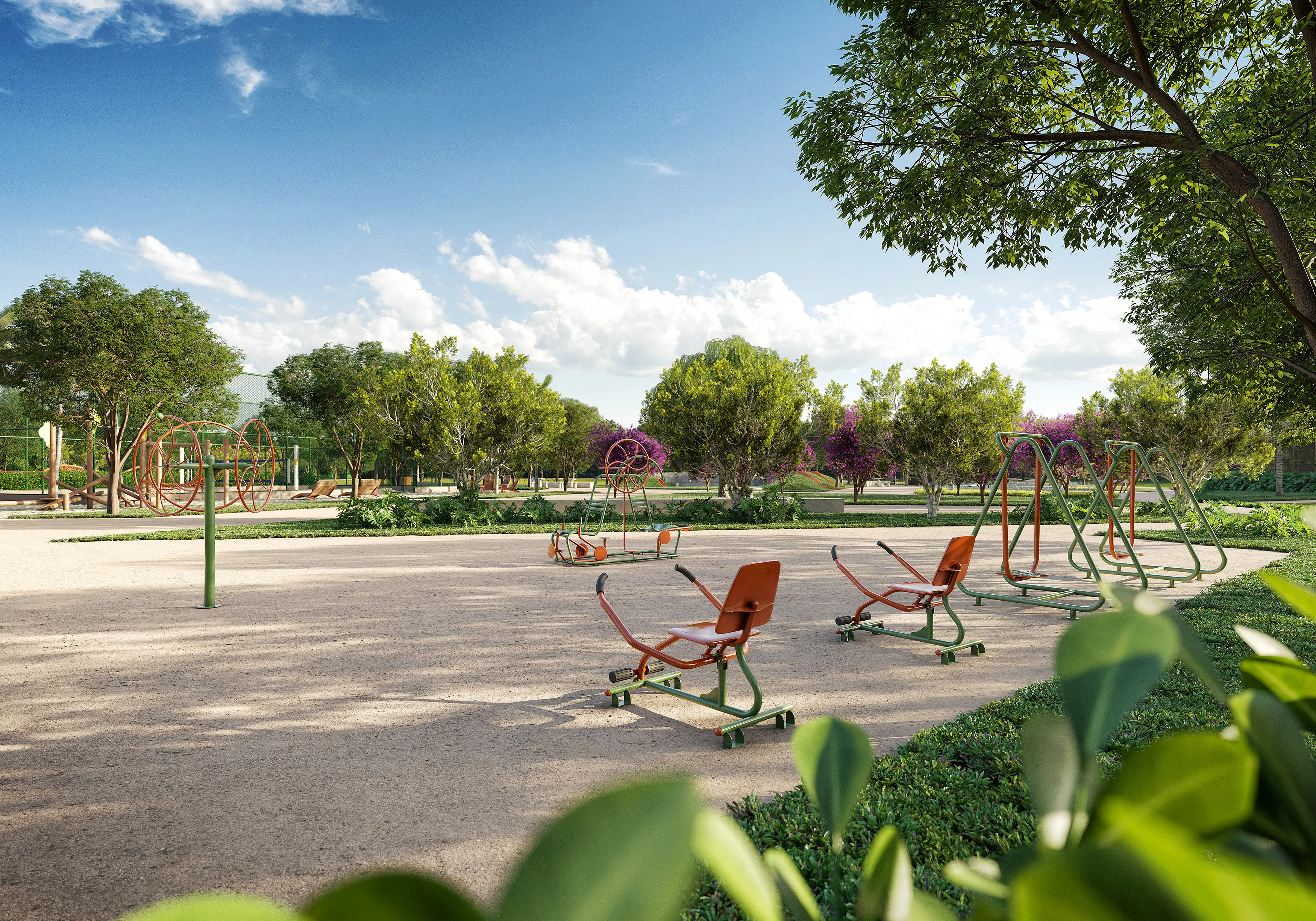 Woods Park Design by Edsa -- Ilustração artística - Academia ao Ar Livre