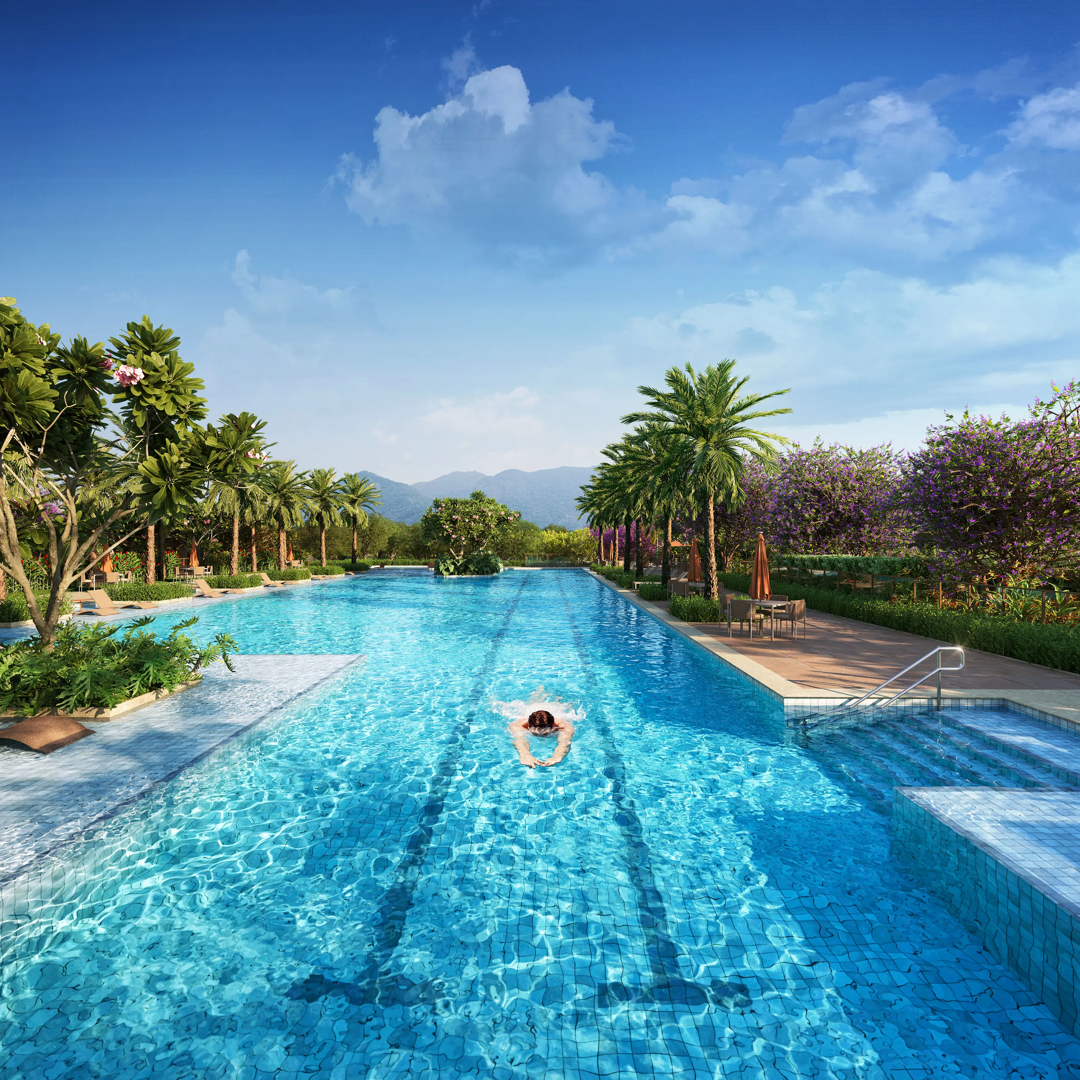 Woods Park Design by Edsa -- Ilustração artística - Piscina Raia de 50M