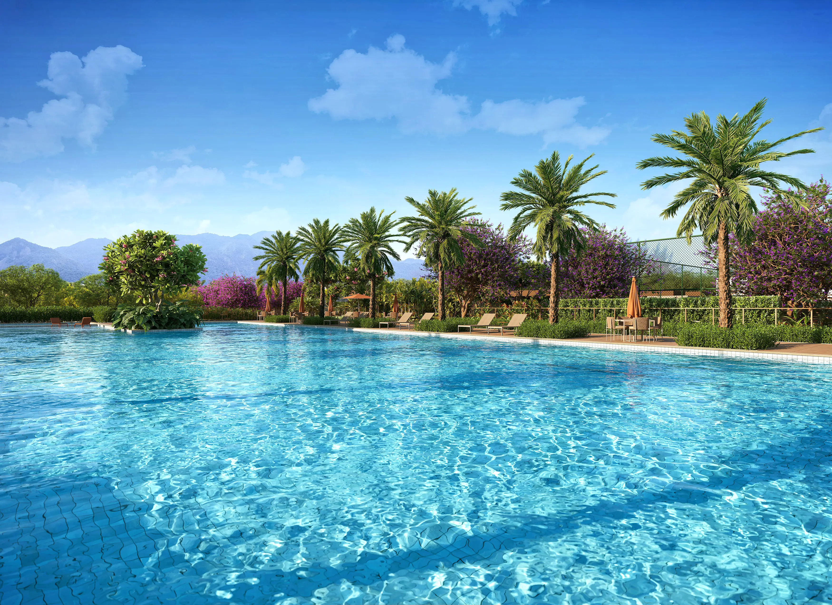 Woods Park Design by Edsa -- Ilustração artística - Piscina Recreativa