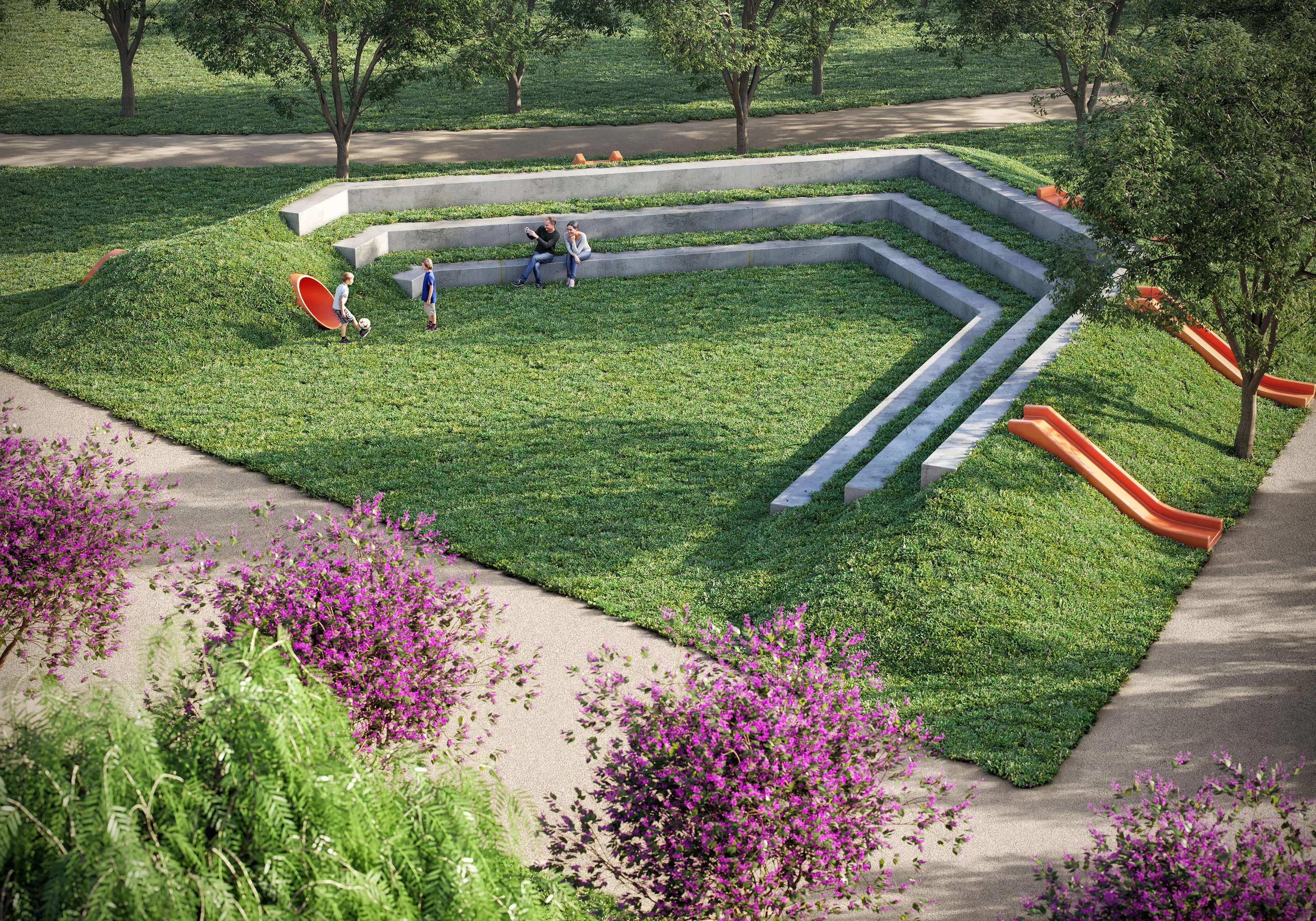 Woods Park Design by Edsa -- Ilustração artística - Praça de Encontro