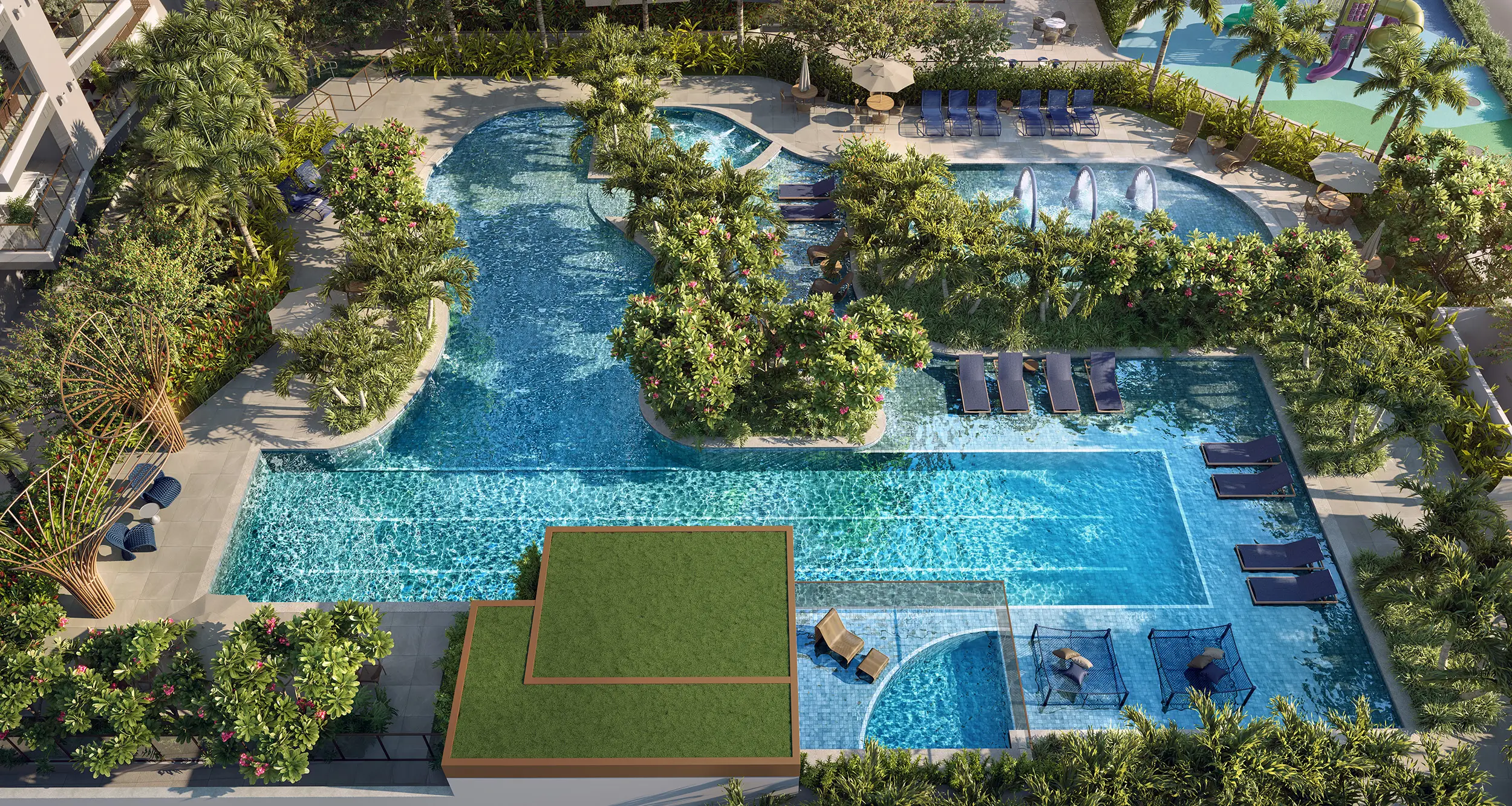 La Isla -- ILUSTRAÇÃO ARTÍSTICA - POOL HOUSE E PISCINA RAIA 25M DRAMÁTICA