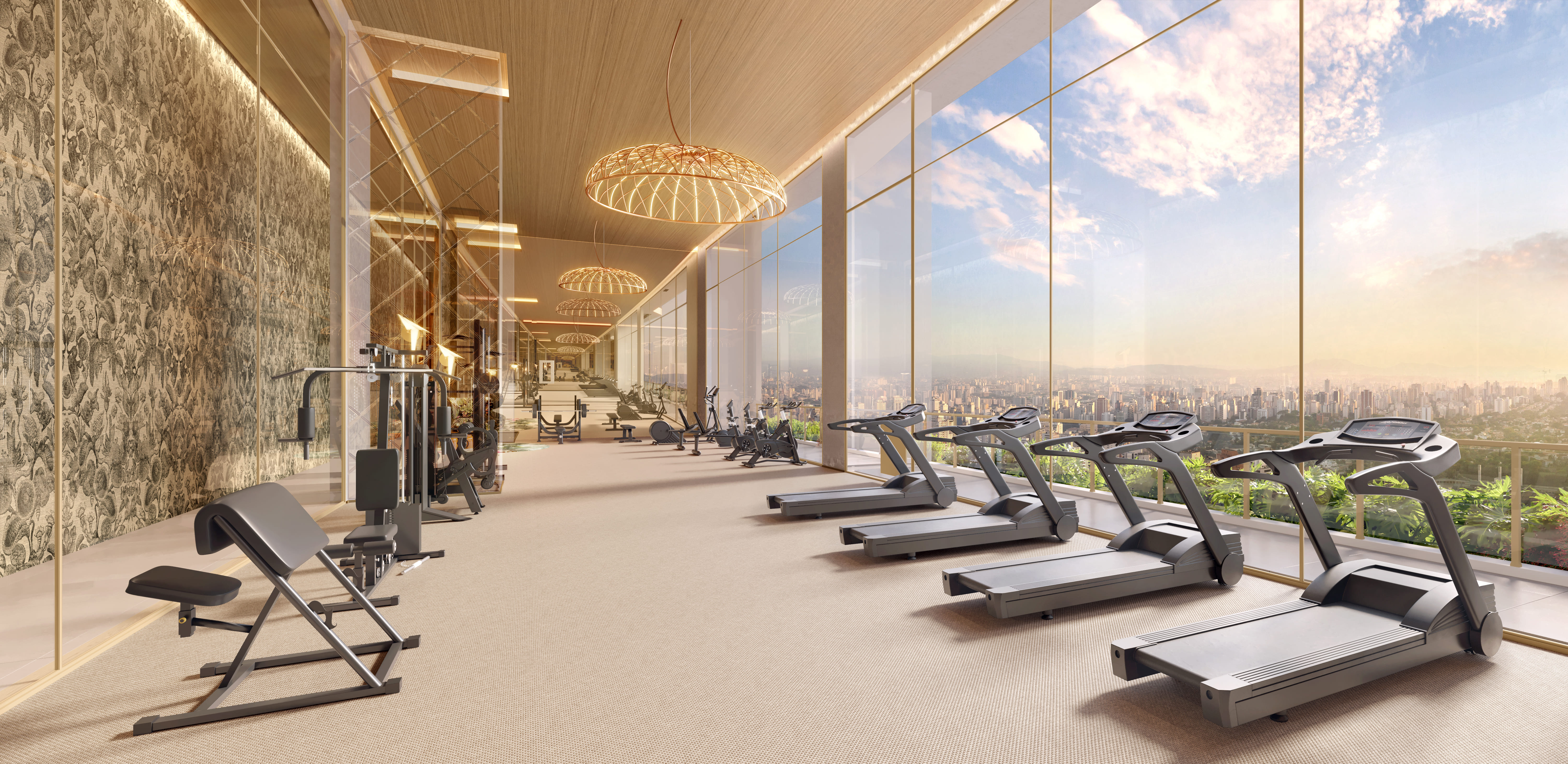 On The Sky Bela Cintra The Residences -- Perspectiva Ilustrada do Fitness