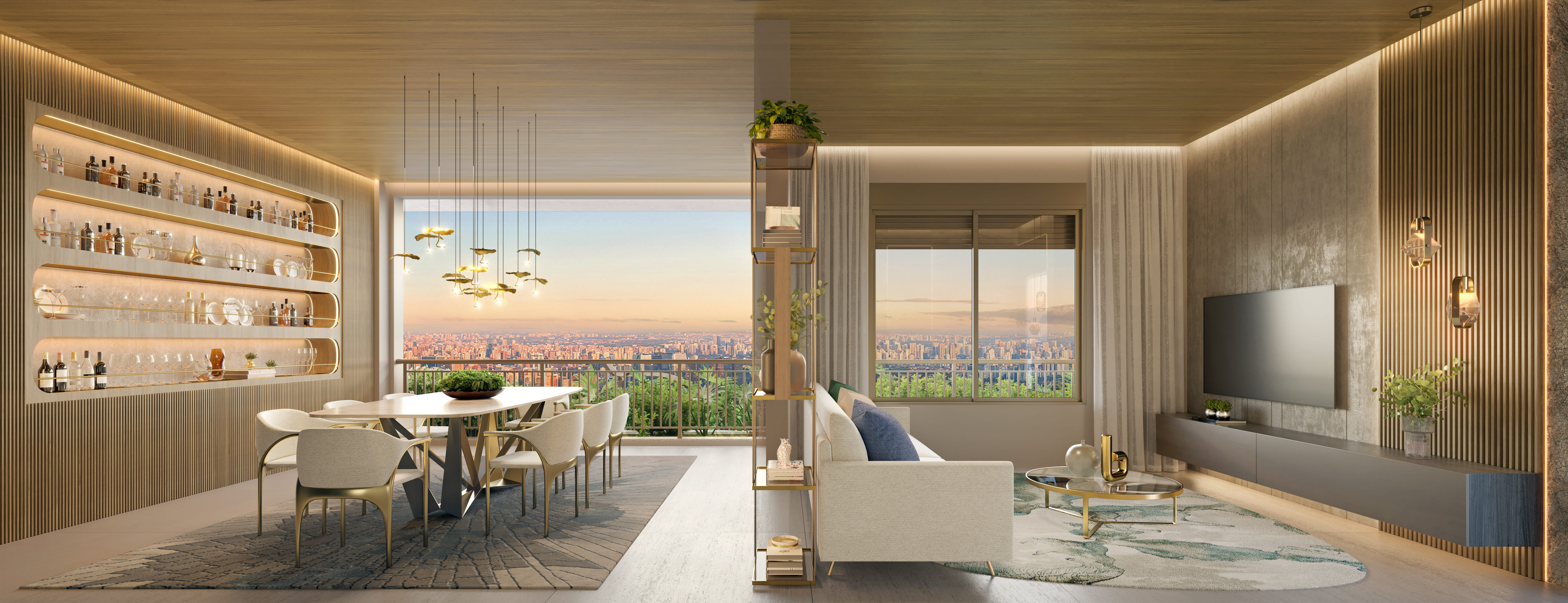 On The Sky Bela Cintra The Residences -- Perspectiva Ilustrada do apartamento do apartamento 82 m²