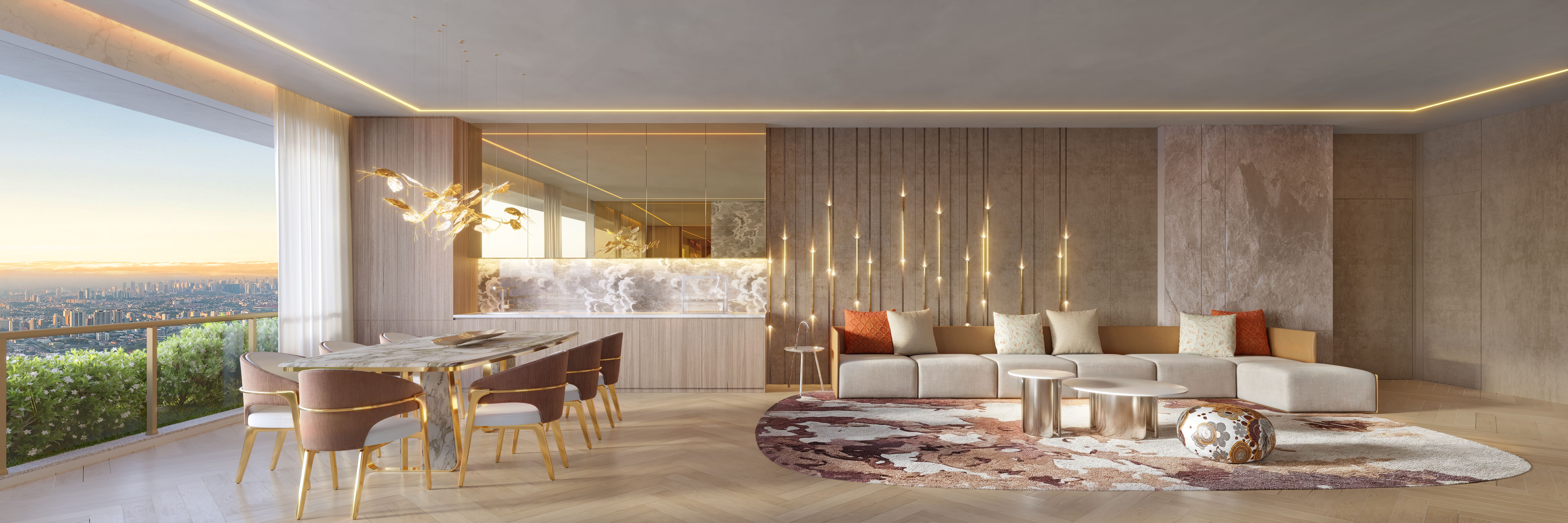 On The Sky Bela Cintra The Residences -- Perspectiva Ilustrada do apartamento do apartamento 102 m²