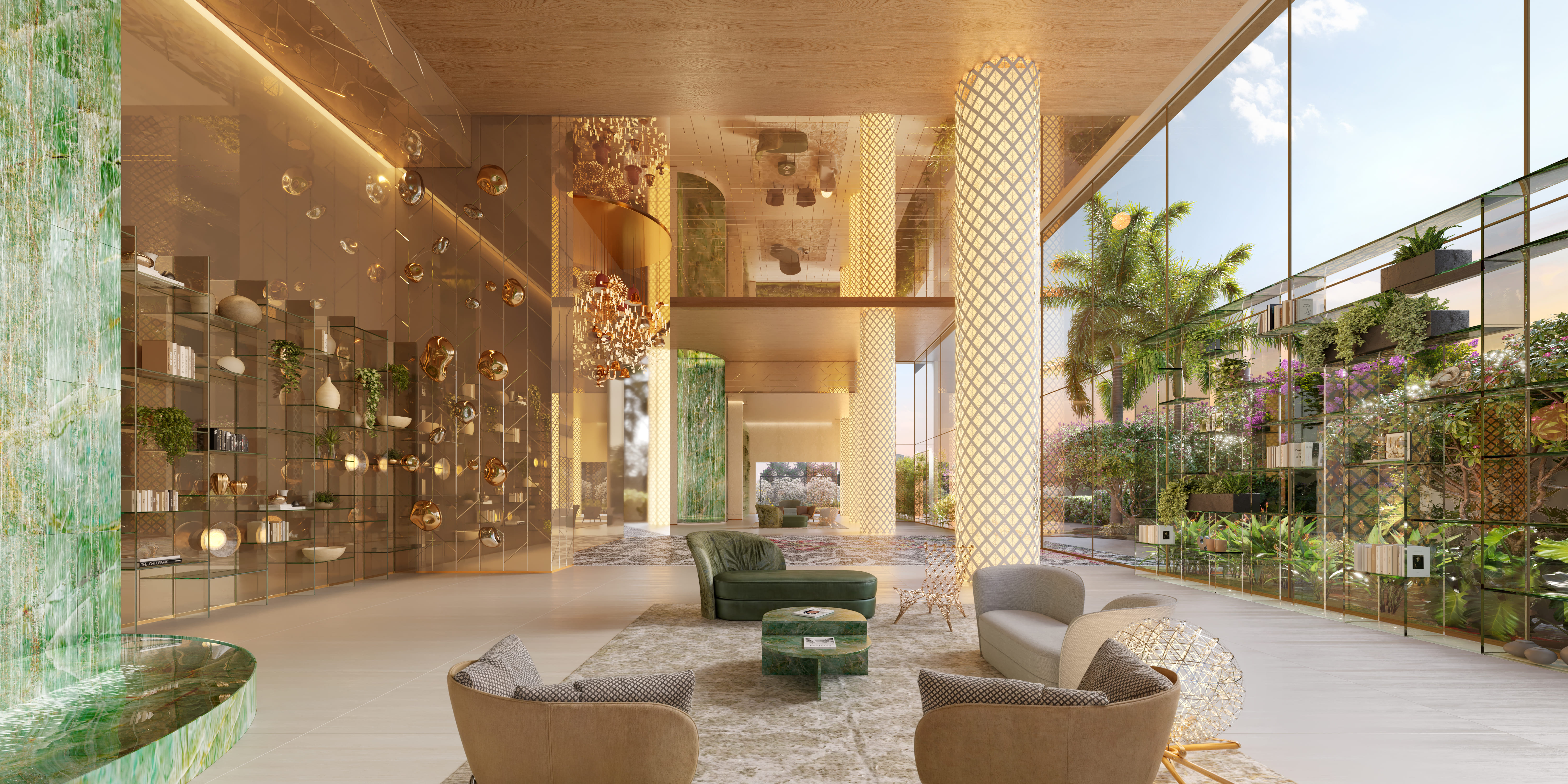 On The Sky Bela Cintra The Residences -- Perspectiva Ilustrada do apartamento do Lobby