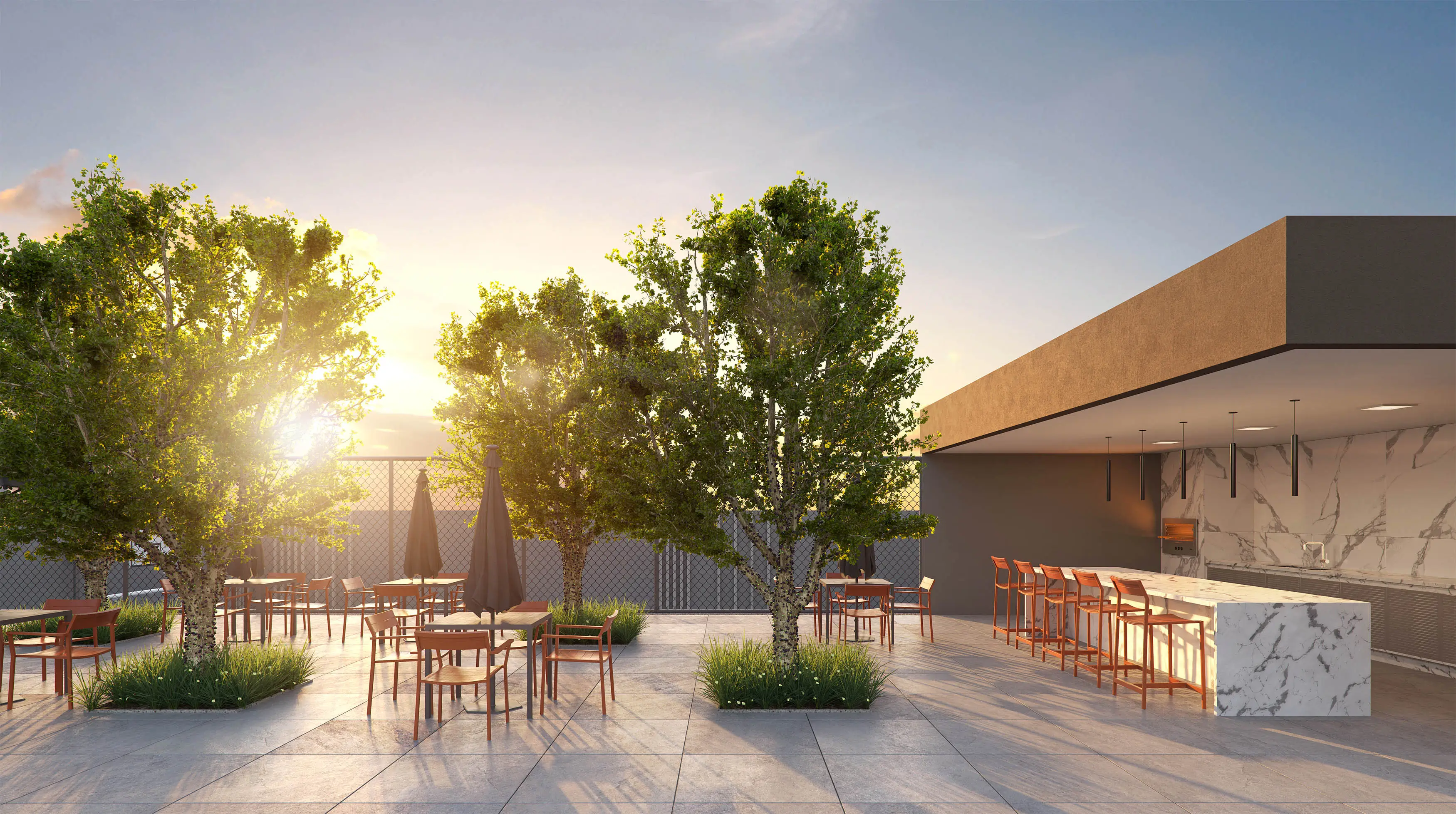 Orygem Acqua Home -- ILUSTRAÇÃO ARTÍSTICA - ESPAÇO GOURMET COM CHURRASQUEIRA