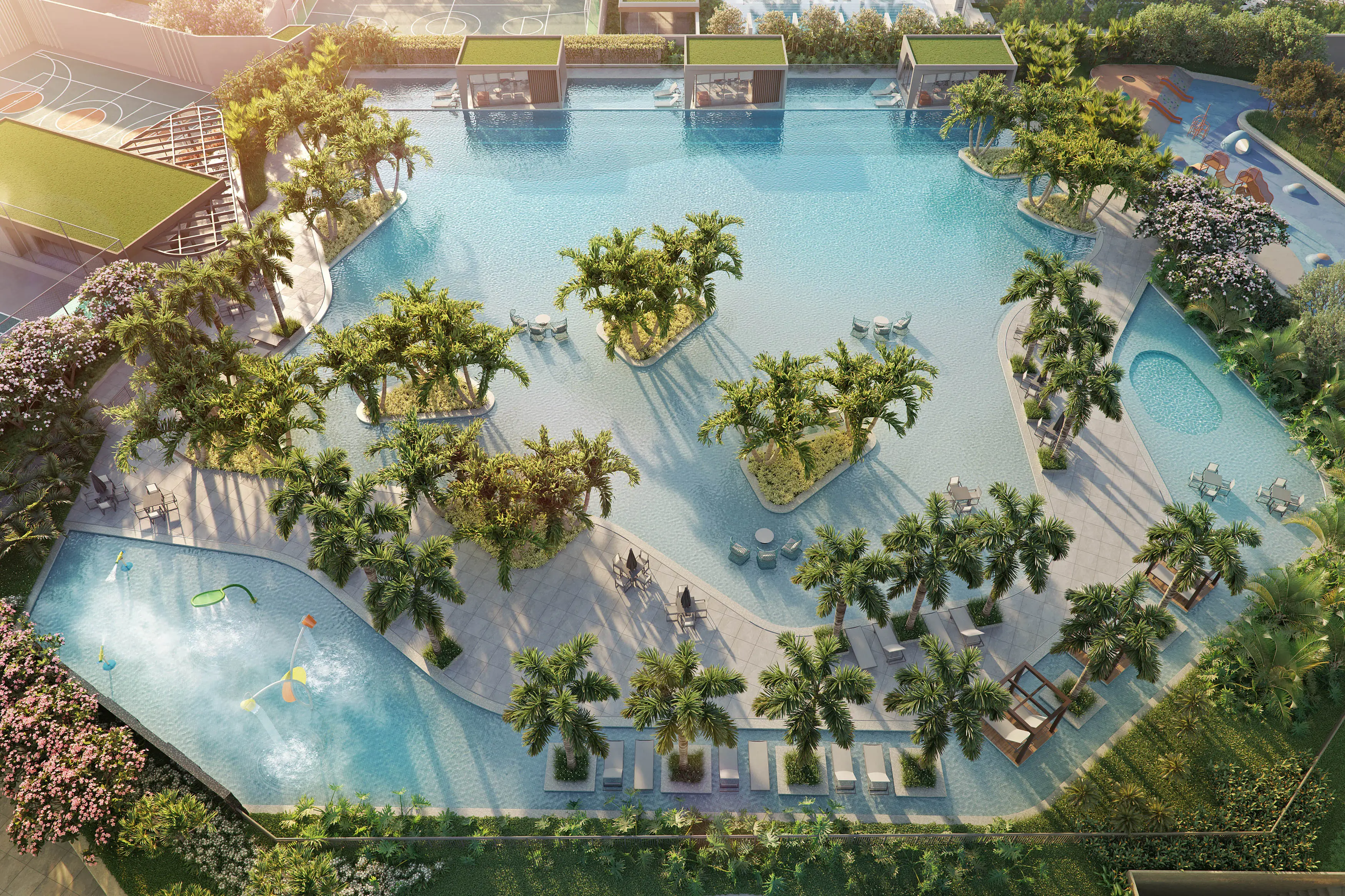 Orygem Acqua Home -- ILUSTRAÇÃO ARTÍSTICA - VISTA AÉREA DAS PISCINAS