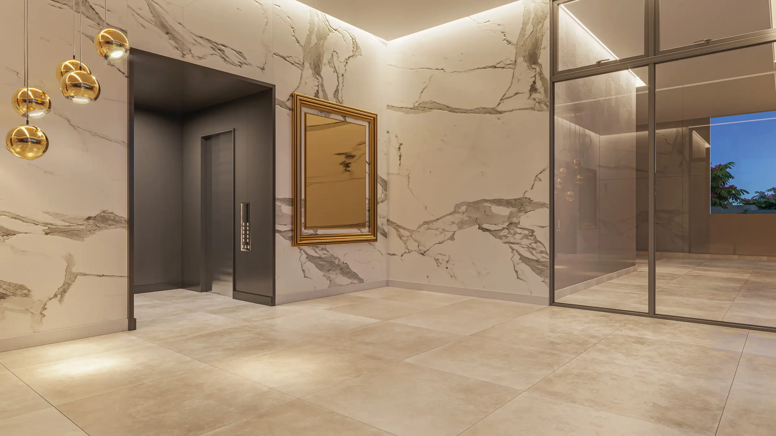 Orygem Acqua Home -- ILUSTRAÇÃO ARTÍSTICA - LOBBY EDIFÍCIO SANCHO