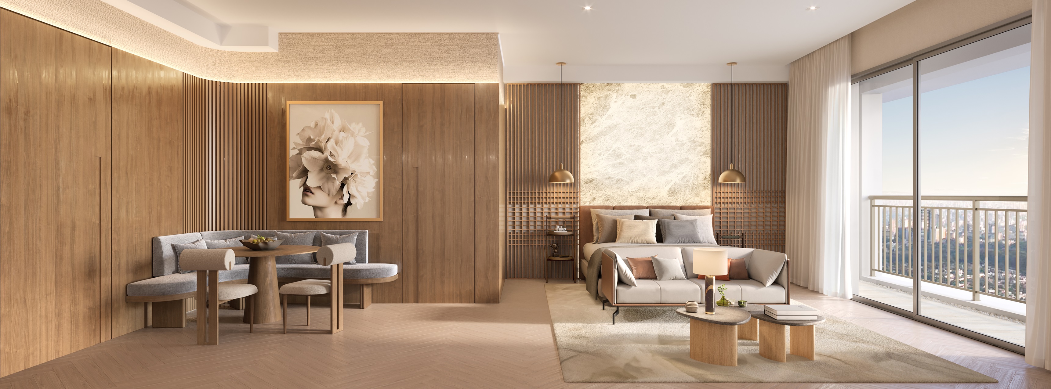 Aura Pacaembu by Cyrela Studios -- Perspectiva Ilustrada do Apto Decorado 25m²