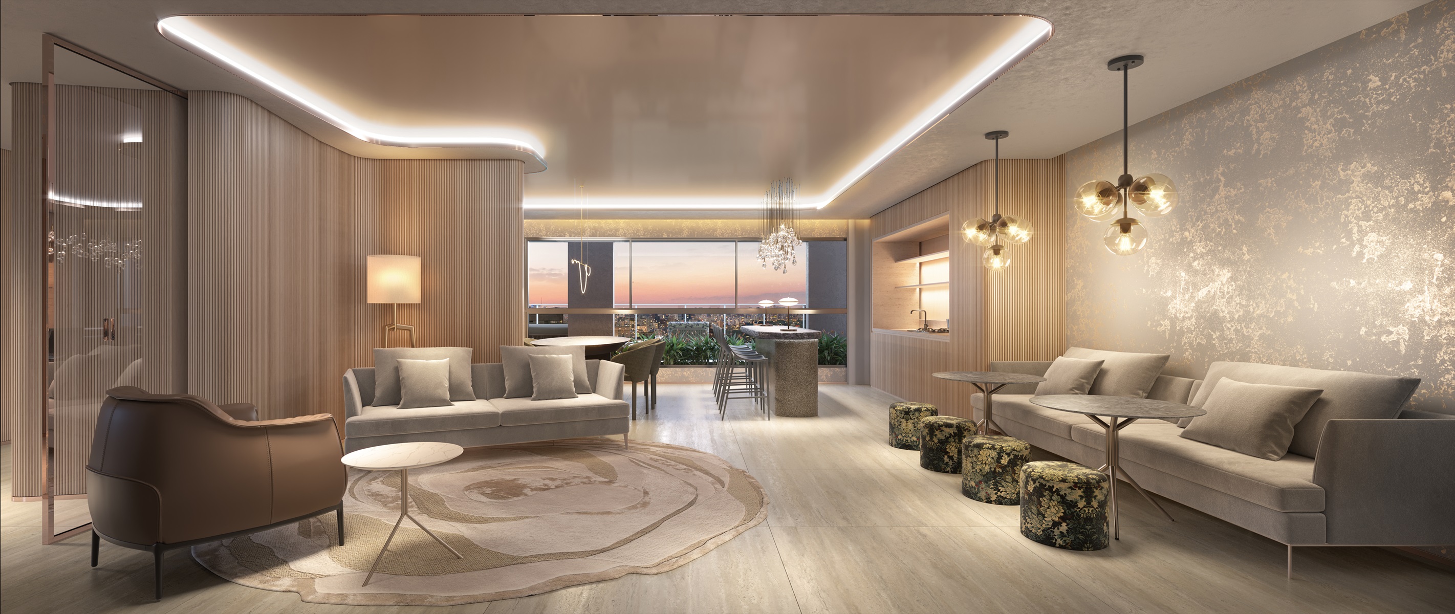 Aura Pacaembu by Cyrela Studios -- Perspectiva Ilustrada do Salão de Festas