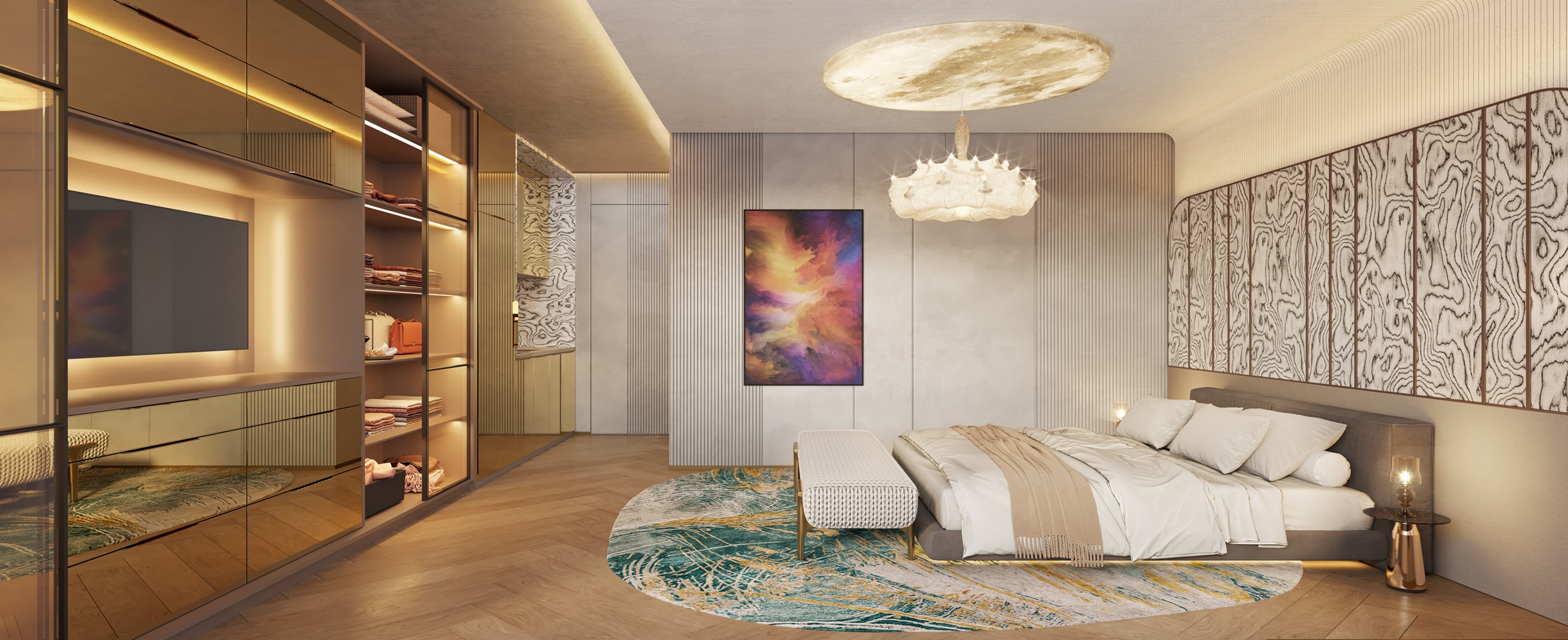 On The Sky Bela Cintra The Apartments -- Perspectiva Ilustrada do Decorado Studio 29m²