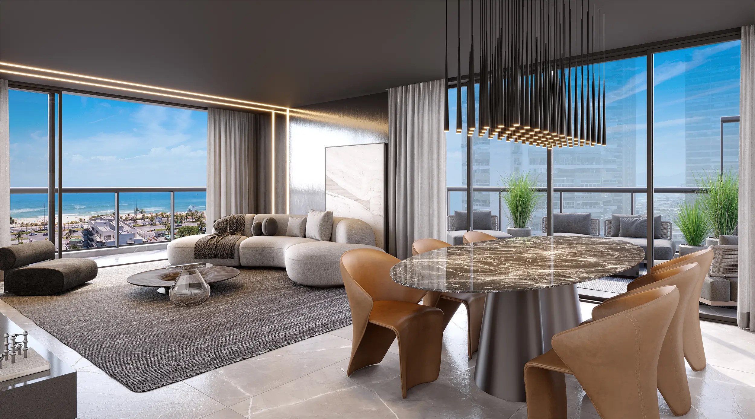 Coupé Tower -- ILUSTRAÇÃO ARTÍSTICA - SALA DA COBERTURA LINEAR COB. 01 DO ED. COUPÉ