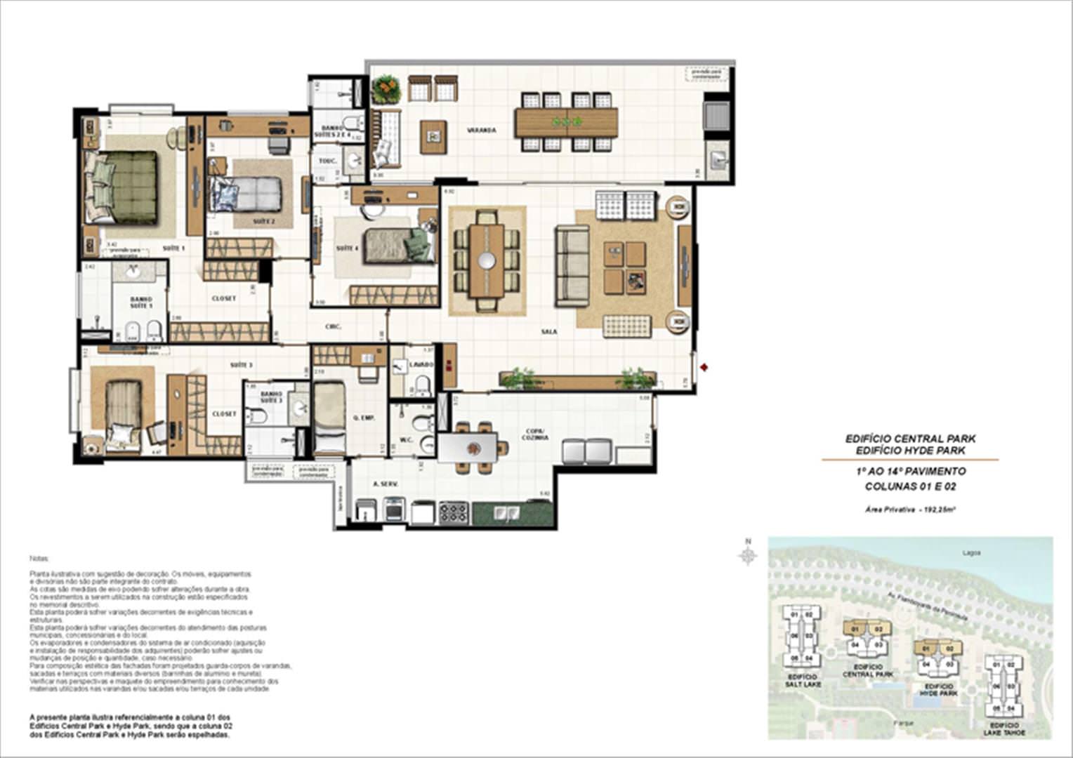 Área Privativa 192,25m²