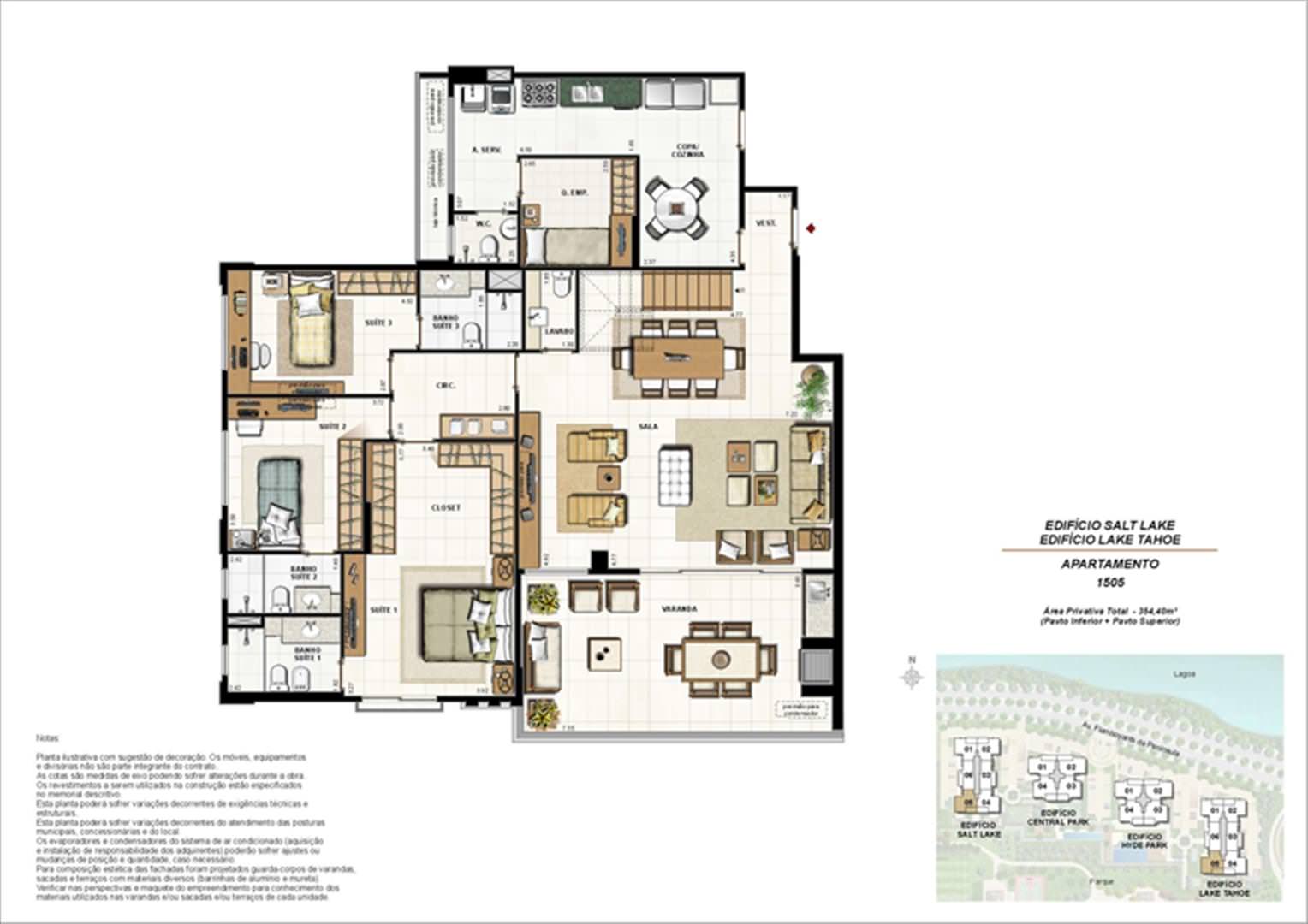  Área Privativa 354,40m²