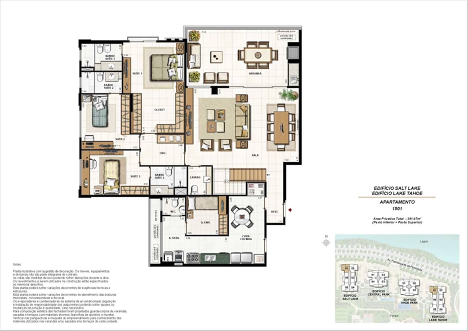 Área Privativa 391,07m²