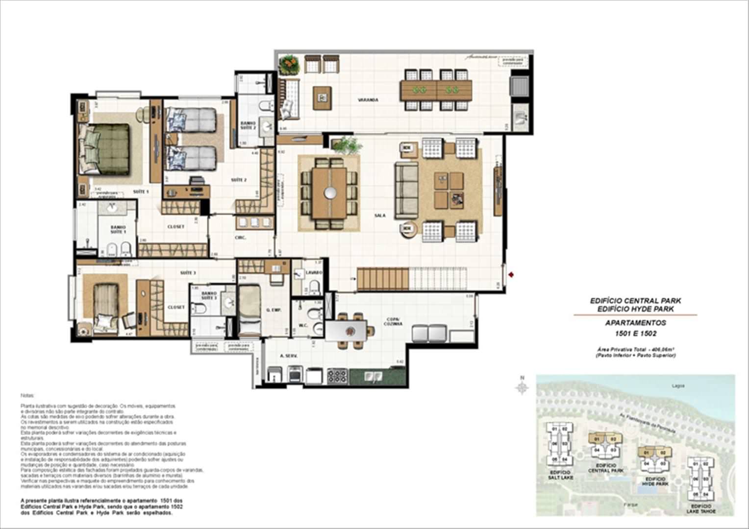 Área Privativa 406,06m² 