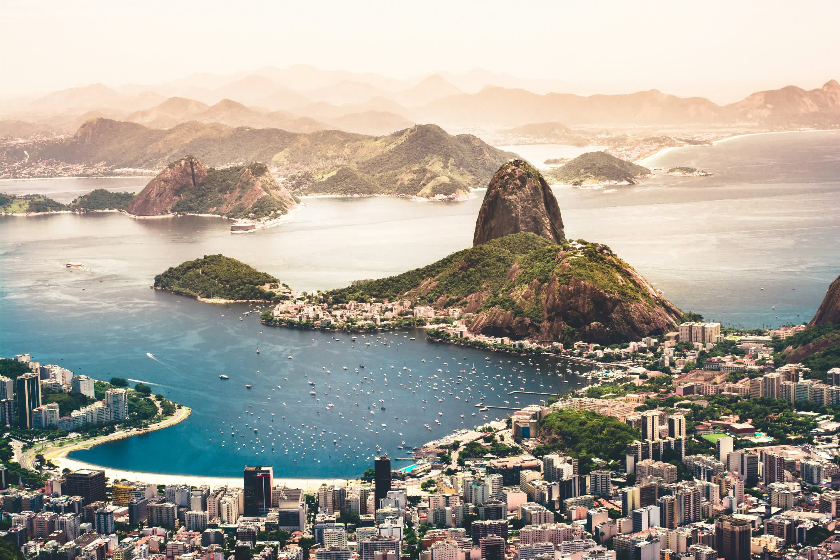 Imagem aerea do Corcovado no Rio de Janeiro