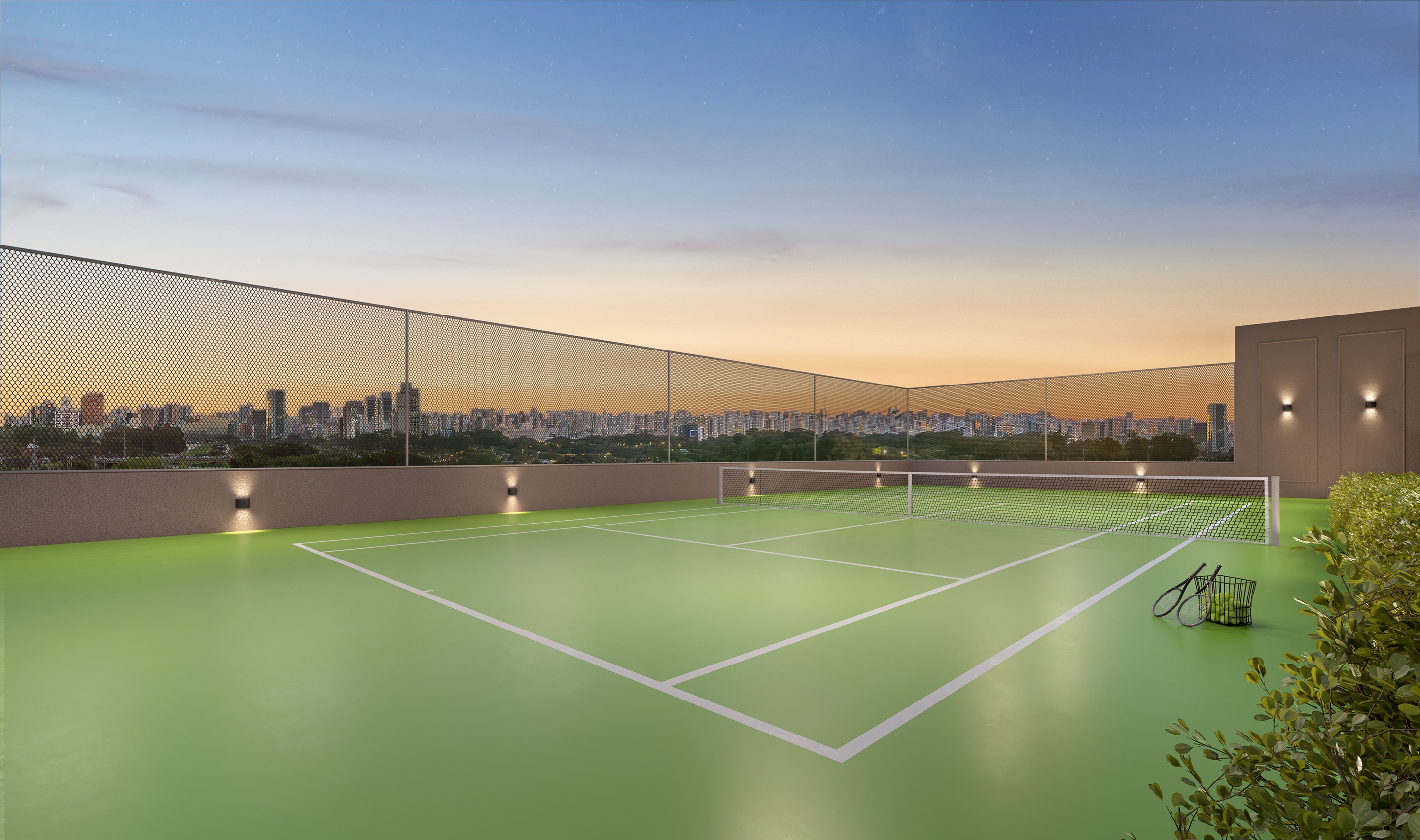 Brooklin Senses by Cyrela -- Perspectiva Ilustrada | Quadra de Tênis