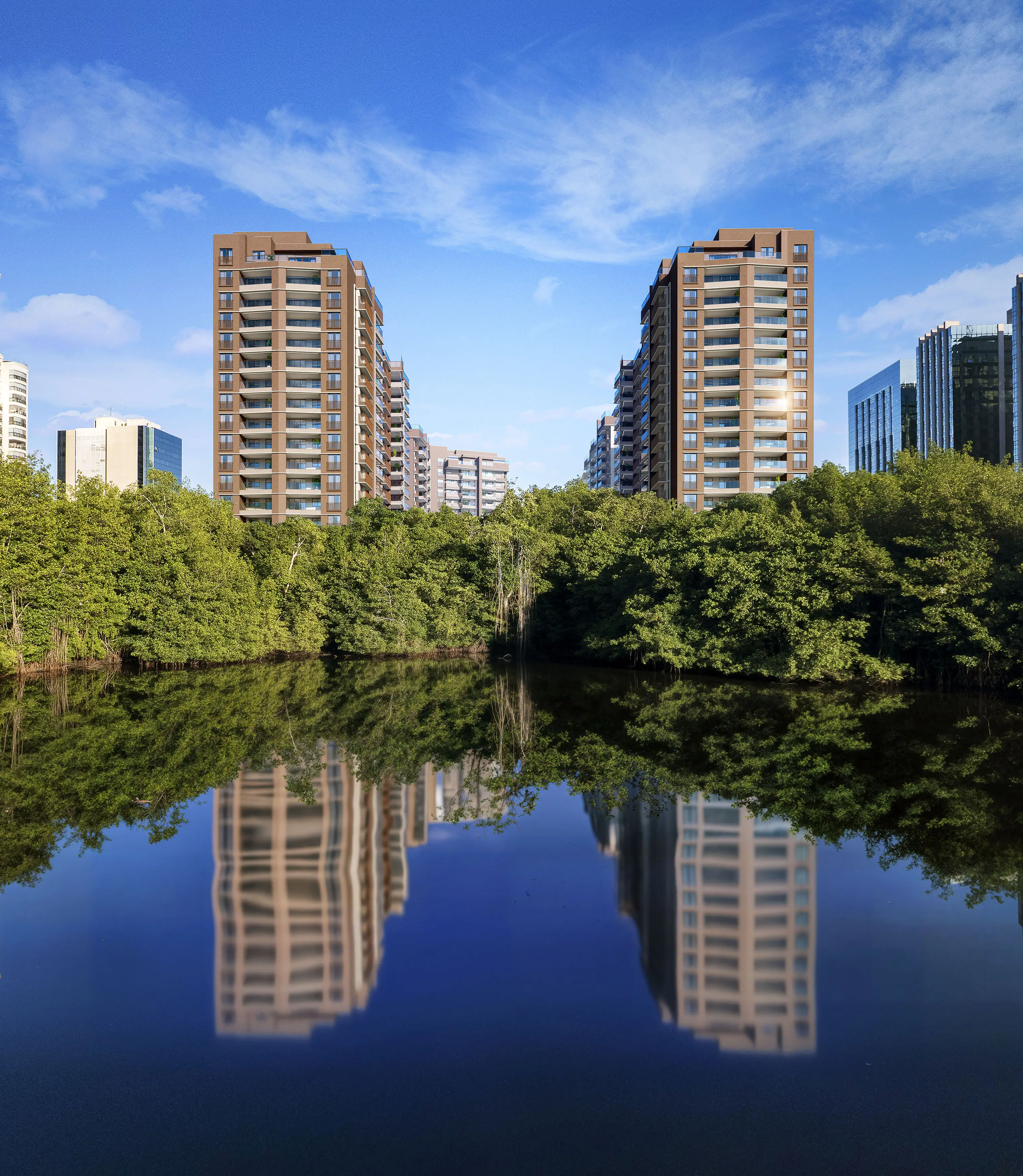 Endless Península by Edsa -- Fotomontagem das fachadas com vista para Lagoa