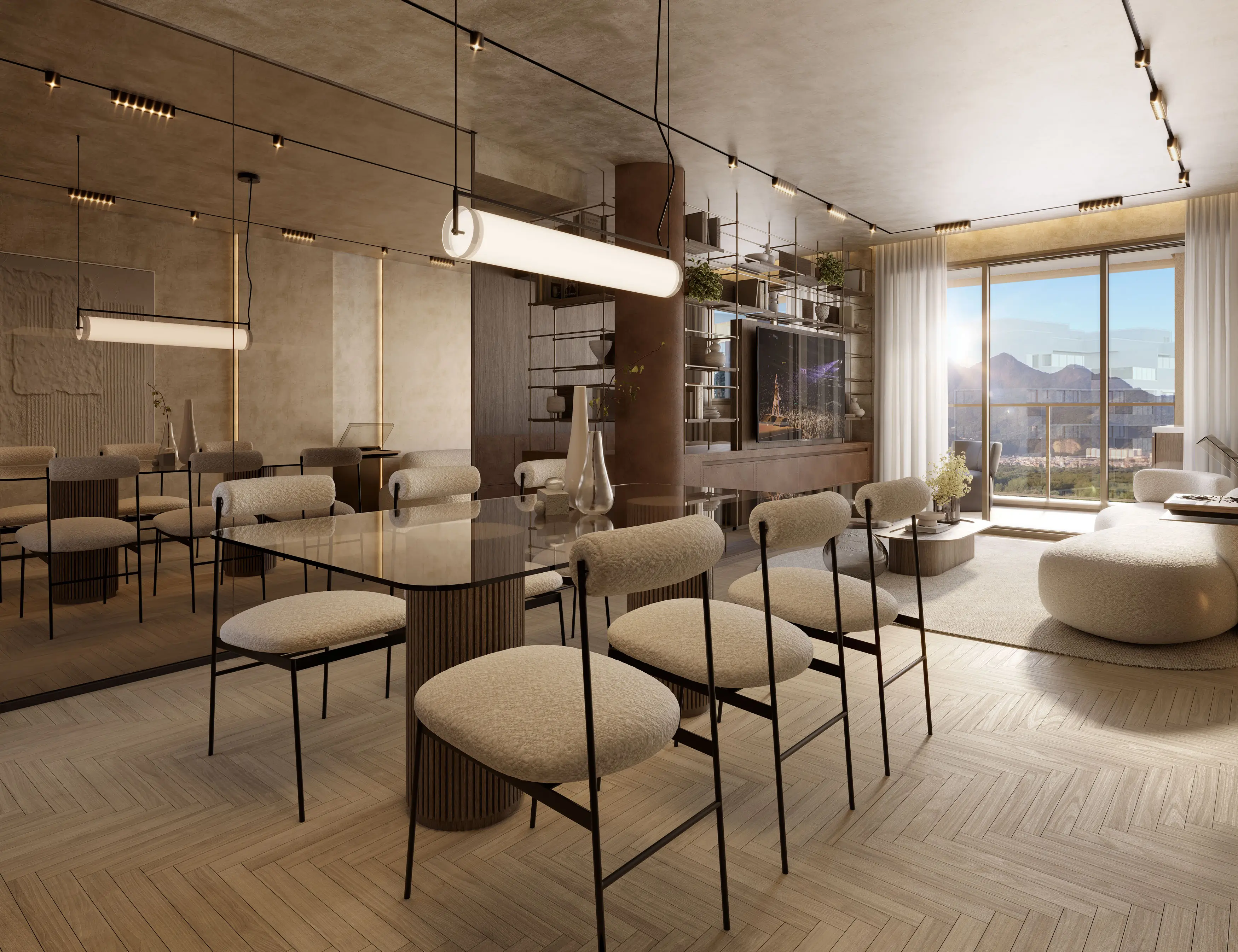 Endless Península by Edsa -- Ilustração Artística - Apartamento 1308 do ed. Reserva - Sala