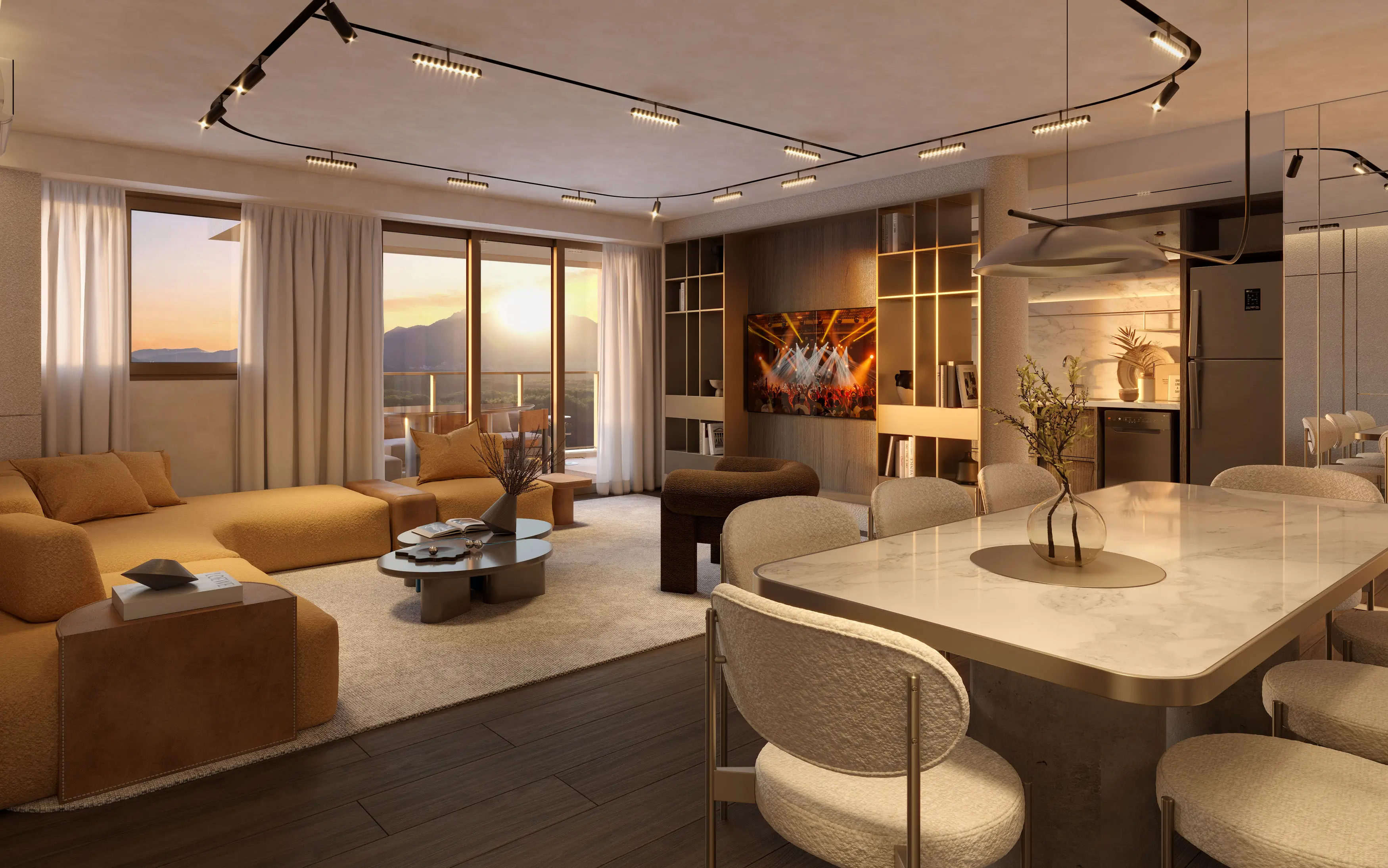 Endless Península by Edsa -- Ilustração Artística - Apartamento 1503 do ed. Lagoa - Sala