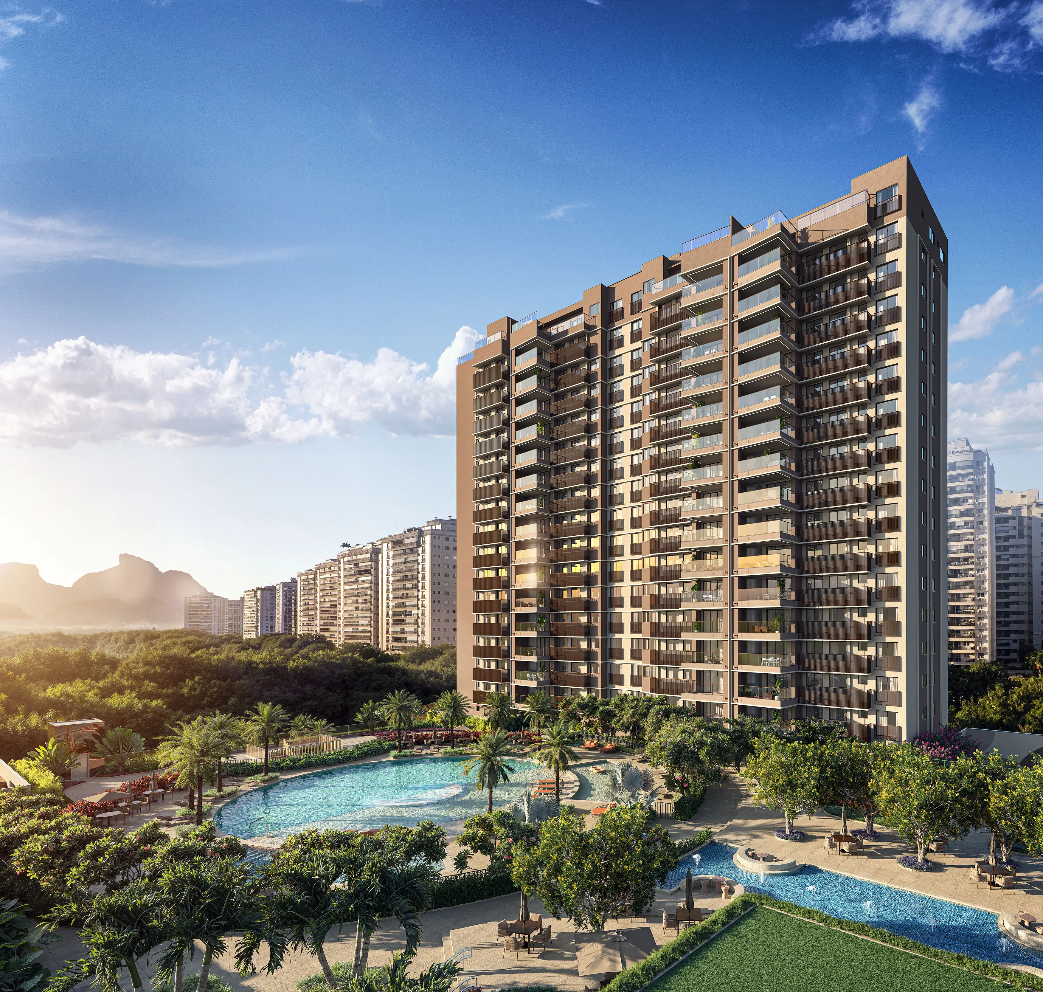 Endless Península by Edsa -- Ilustração Artística - Fachada do edifício Pedra da Gávea