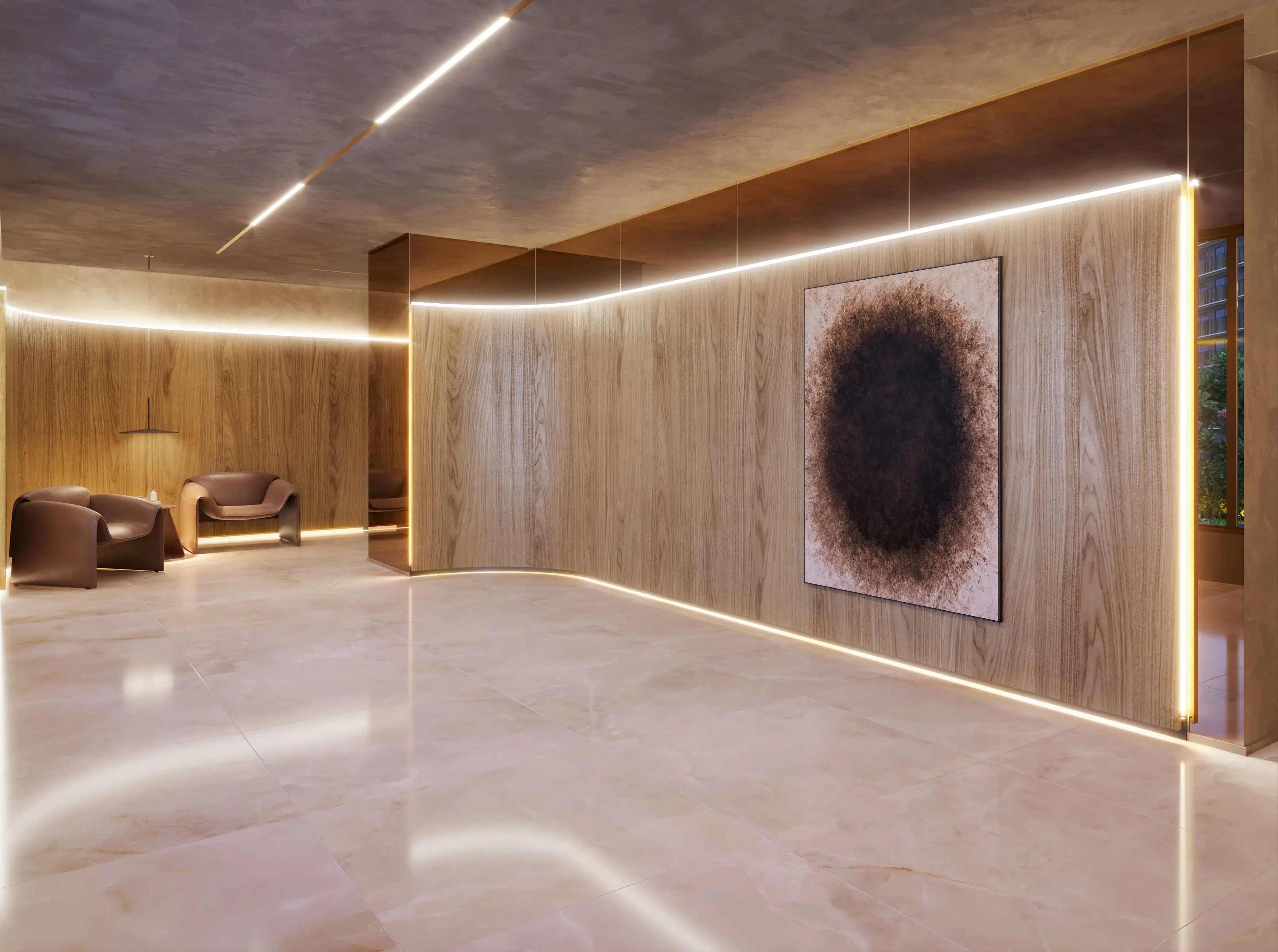 Endless Península by Edsa -- Ilustração Artística - Lobby do edifício Pedra da Gávea