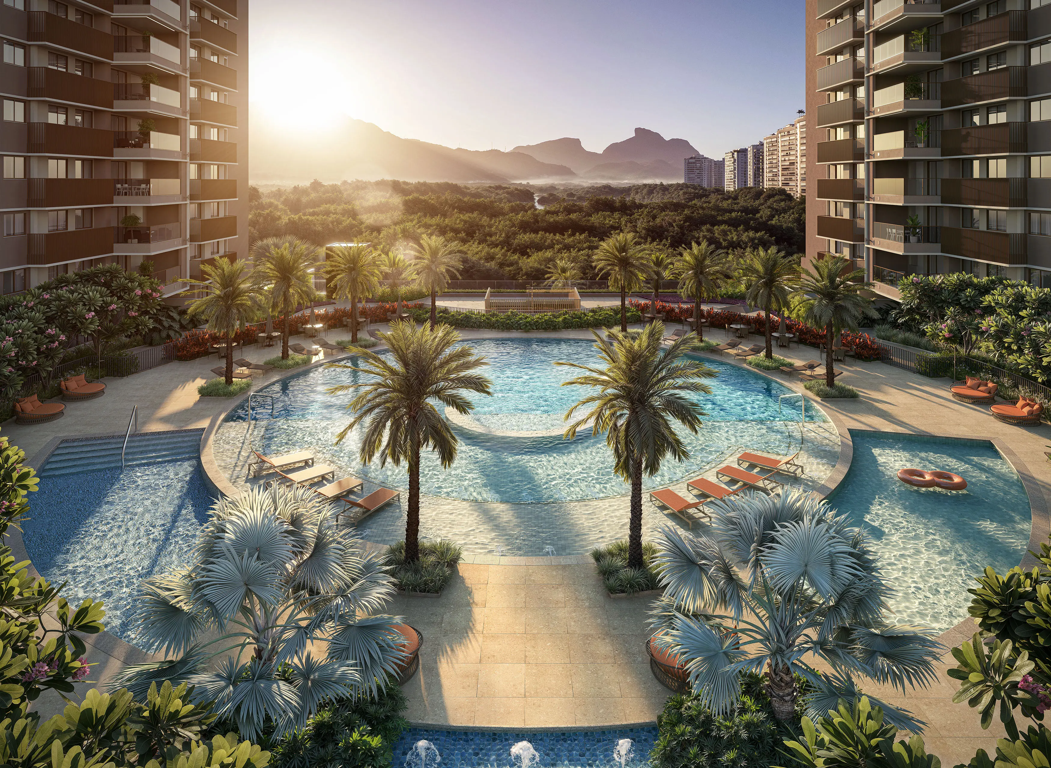 Endless Península by Edsa -- Ilustração Artística - Piscinas, solário e deck molhado