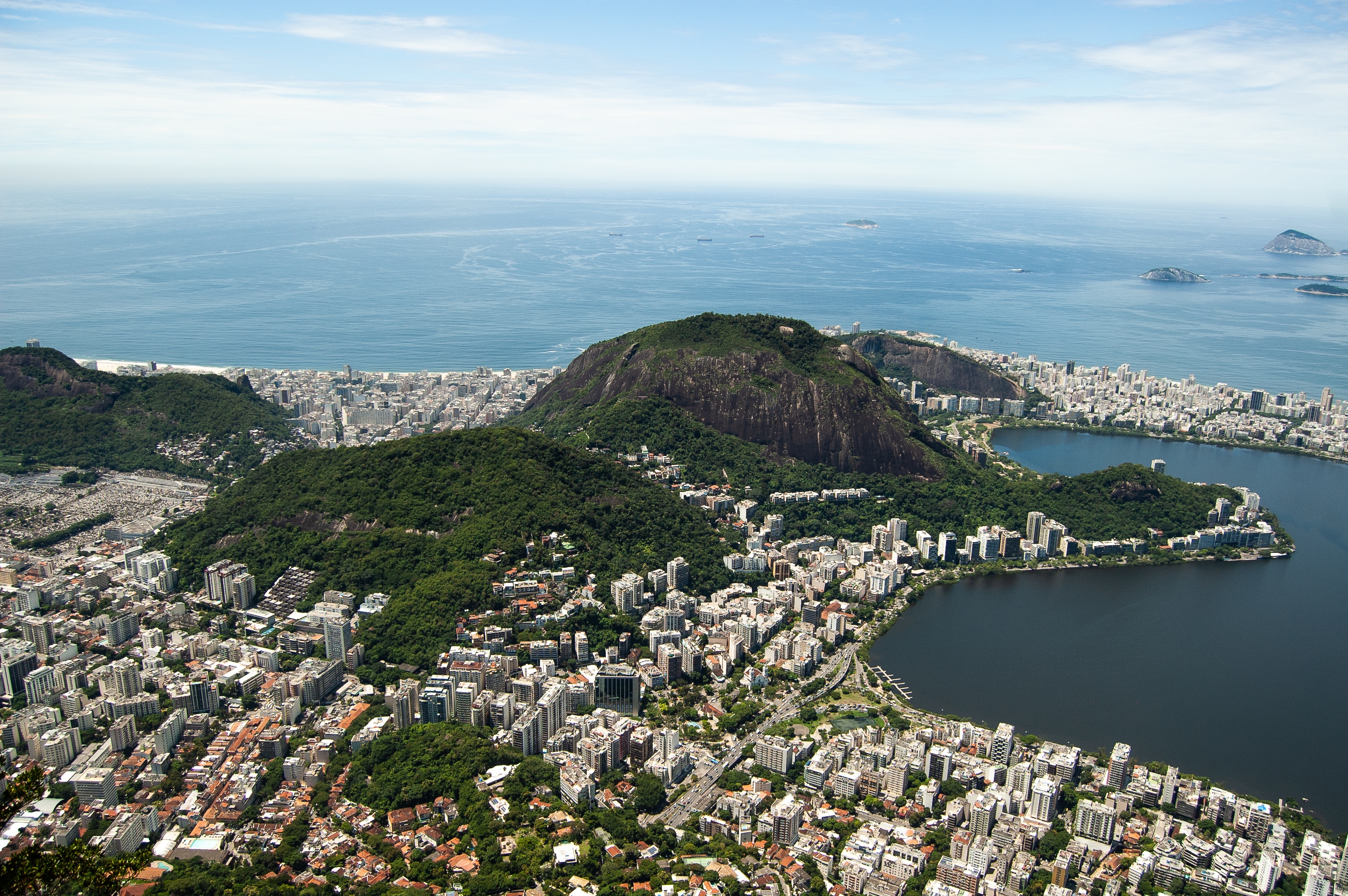Foto aérea bairro Lagoa, Rio de Janeiro.