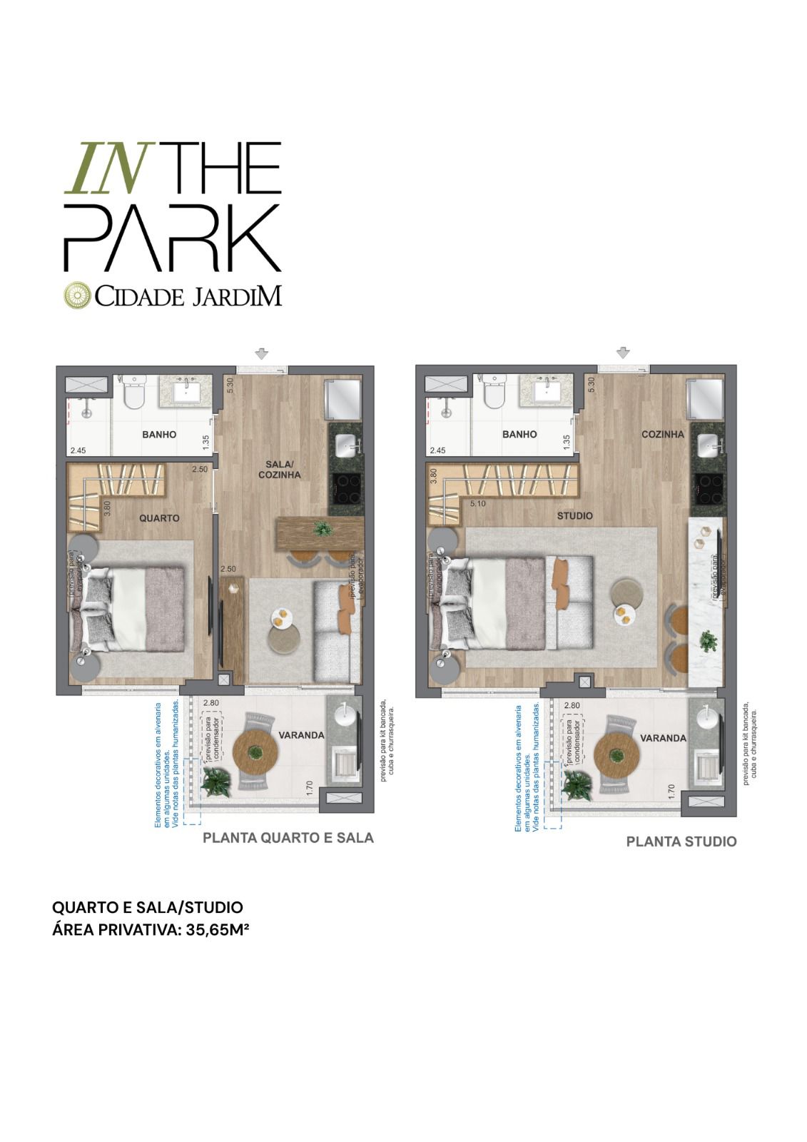 Quarto e Sala e Quarto - 35m²