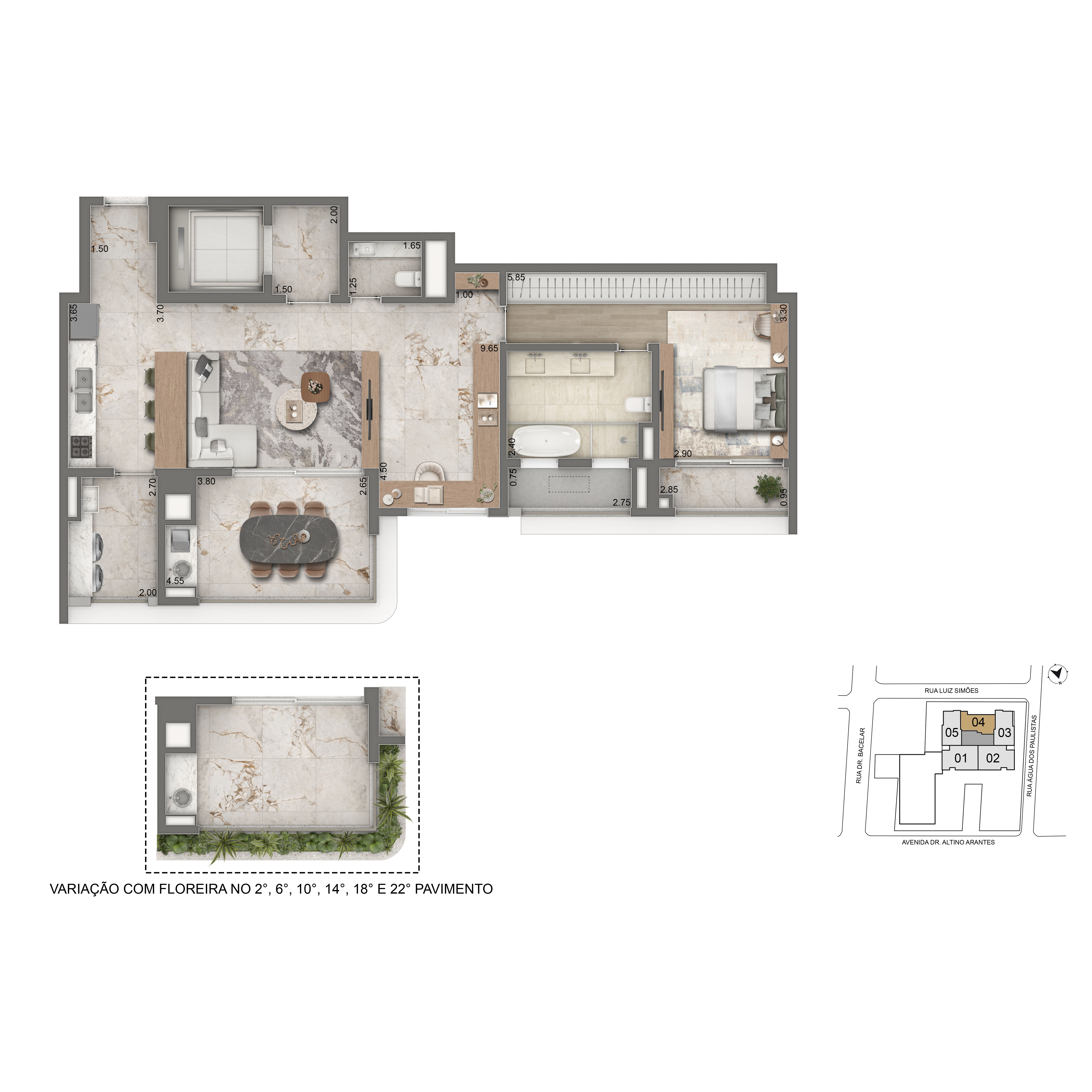 Planta Opção 111m² 