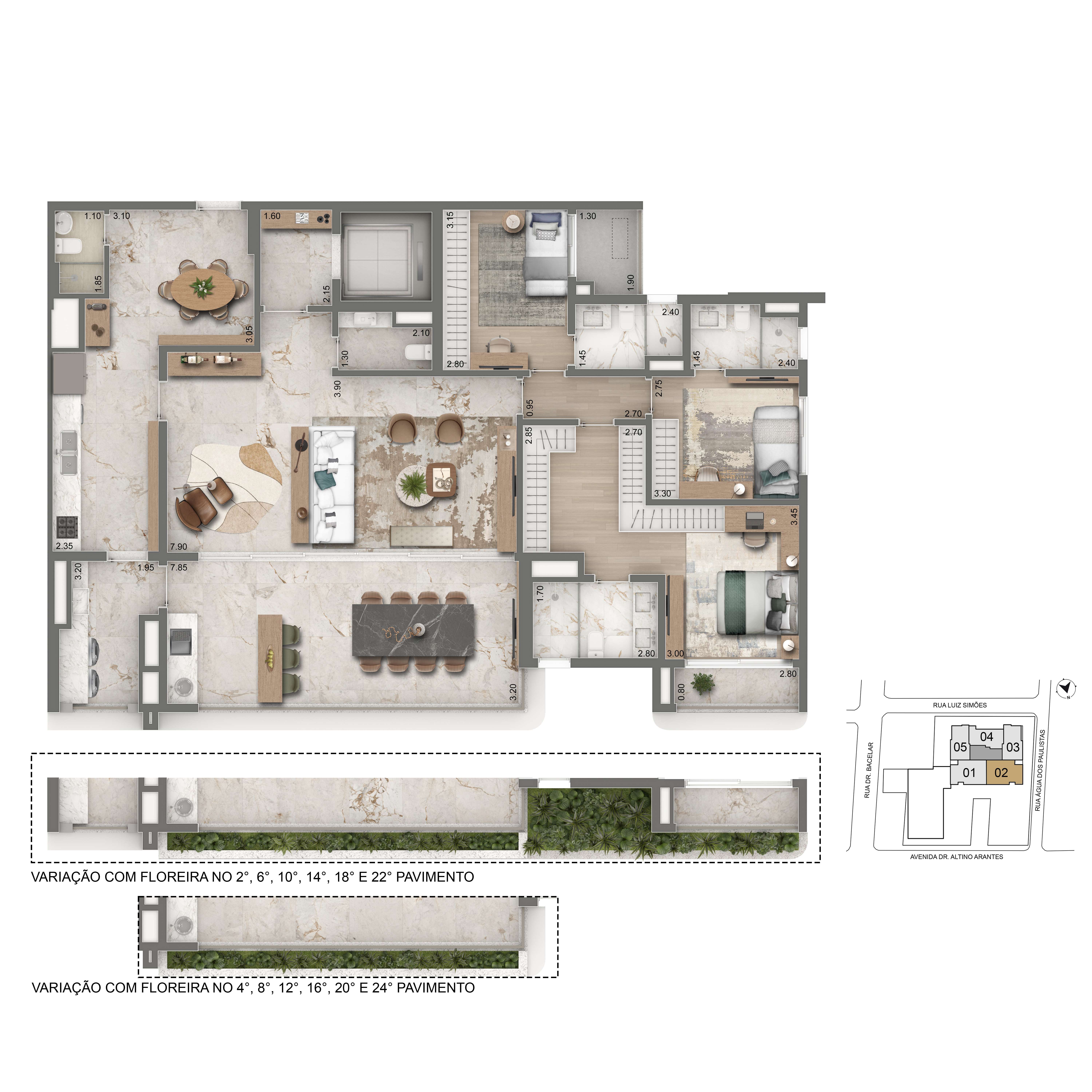 Planta Padrão 180m²