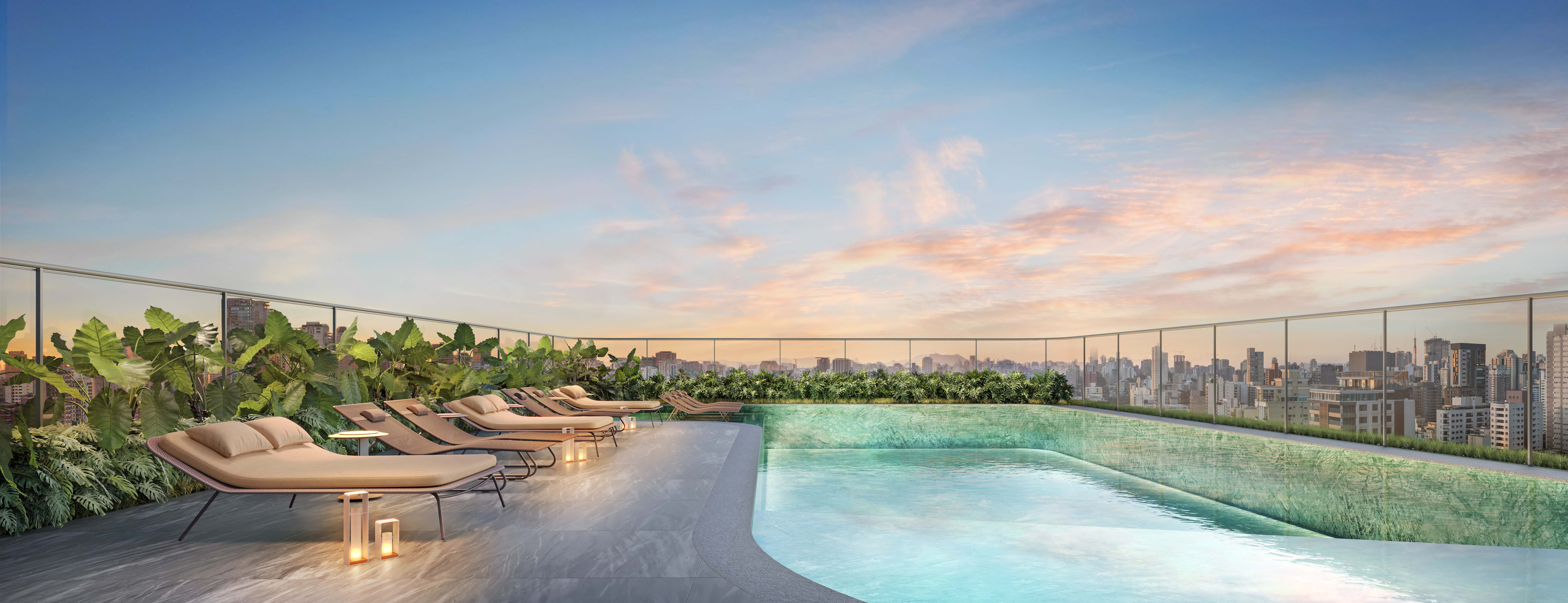 Epic Apartments -- Perspectiva Ilustrada Piscina Descoberta