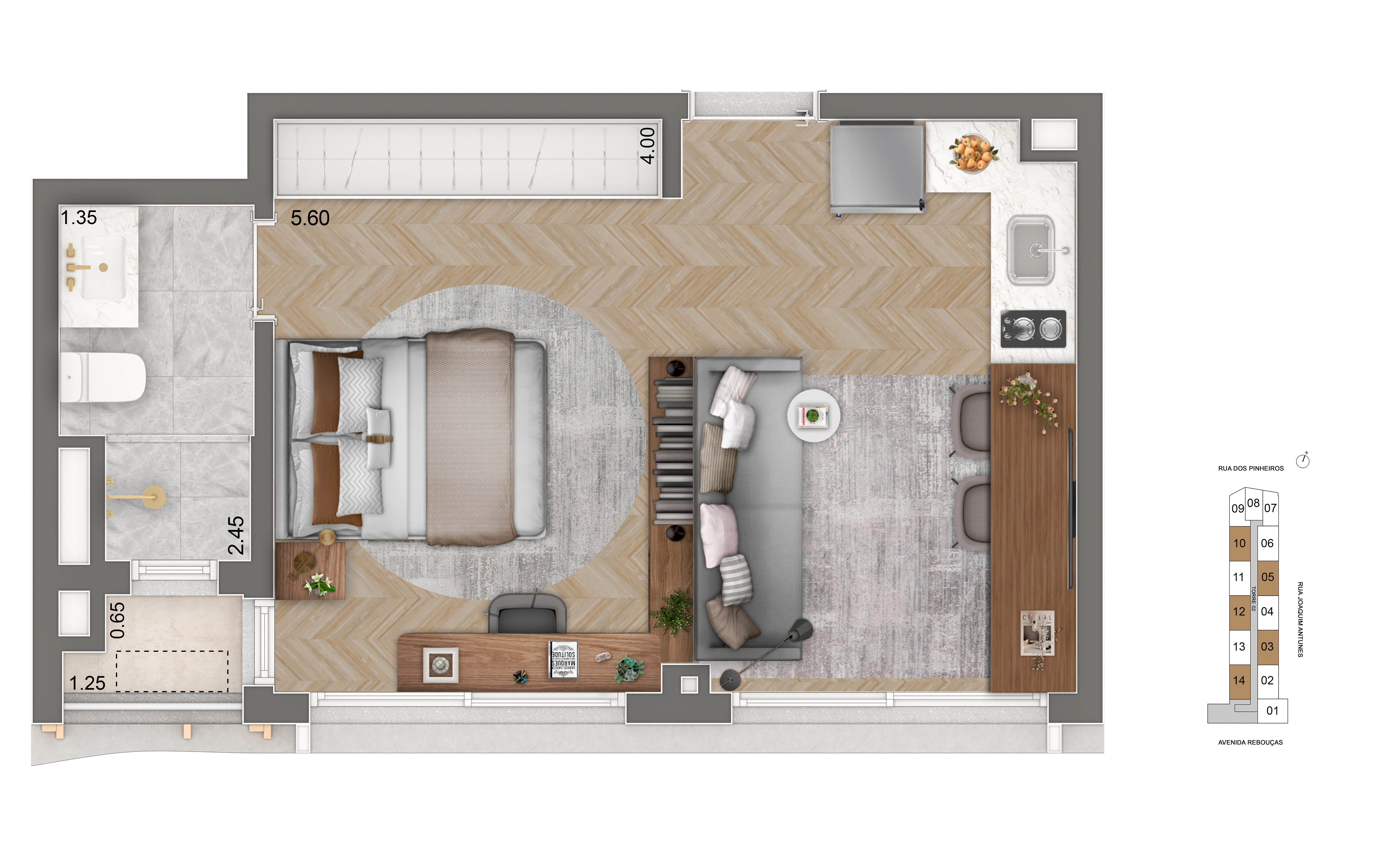 Planta Opção 31m²