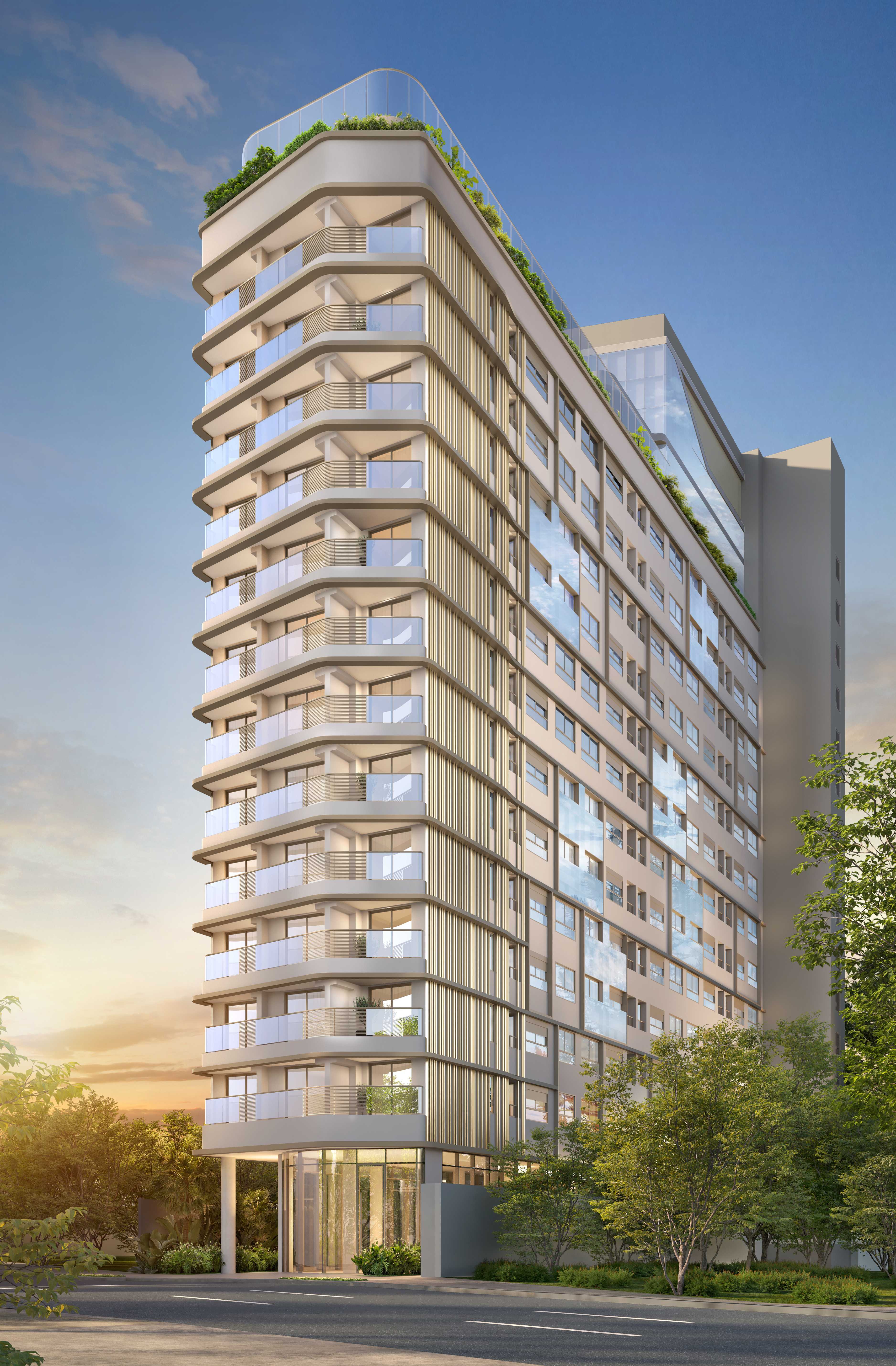 Epic Apartments -- Perspectiva Ilustrada Fachada Torre