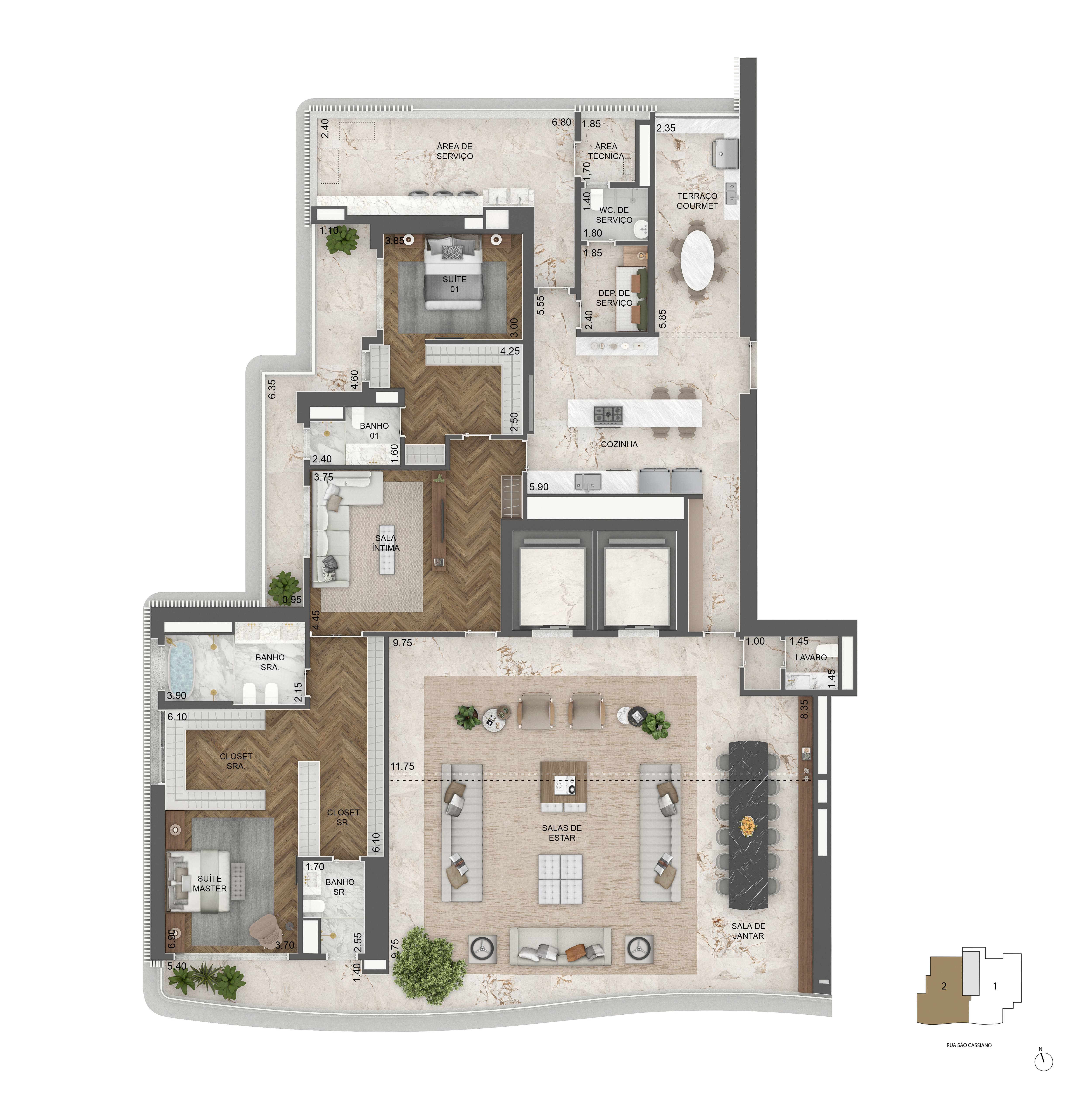 Planta Opção 1 372m2