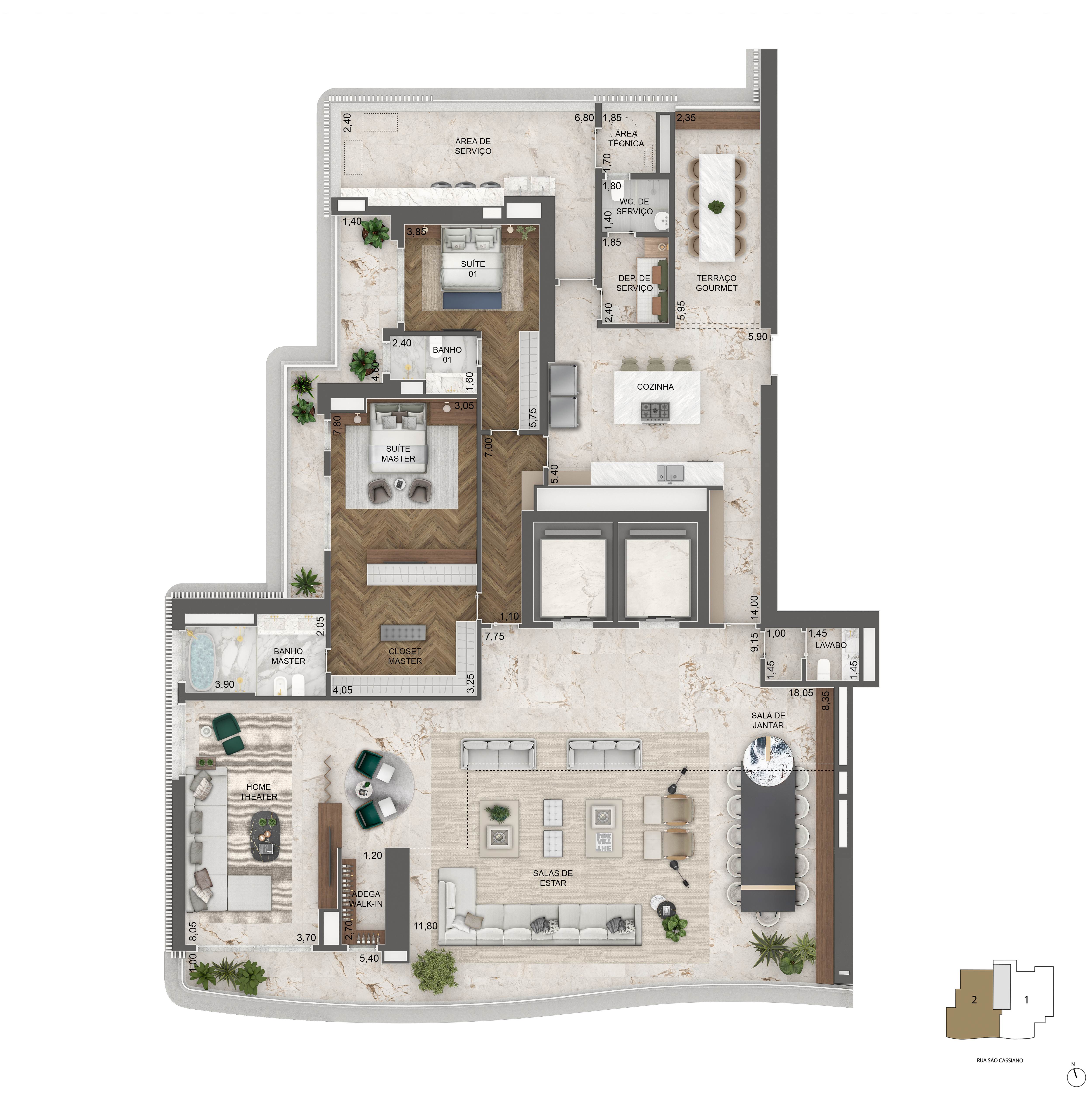 Planta Opção 4 372m2