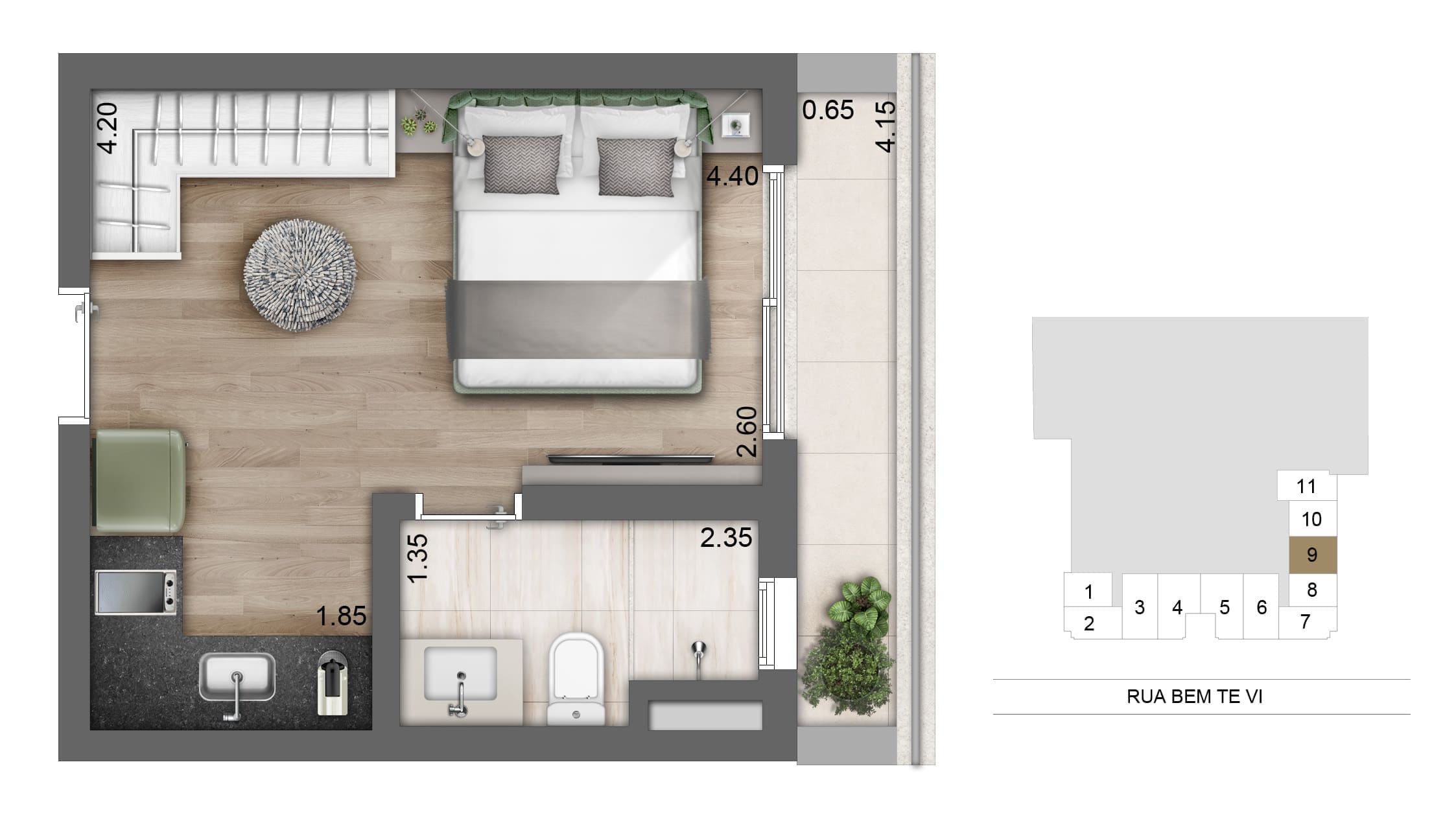 Planta Padrão 21m²