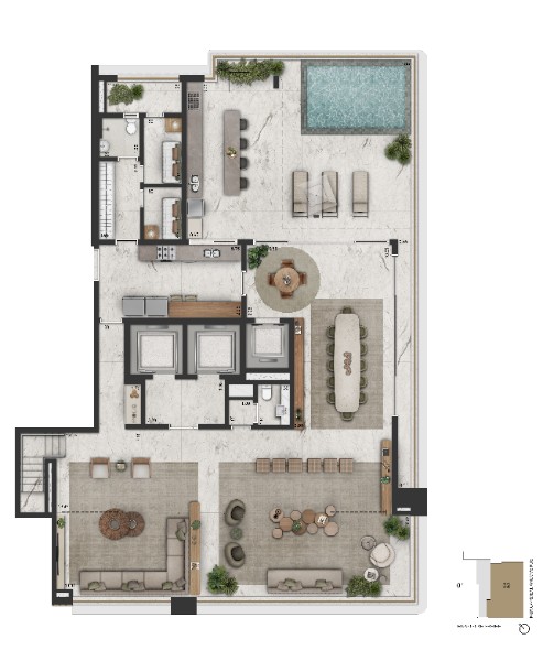 Planta Padrão 569m² | Duplex Inferior