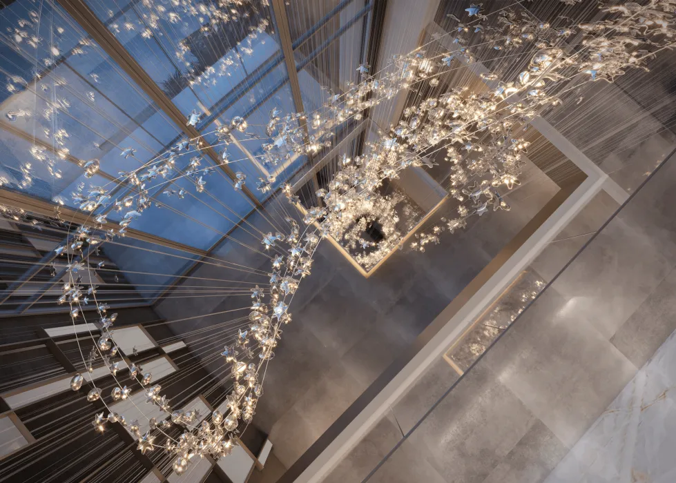 Perspectiva ilustrada do Lobby Detalhe