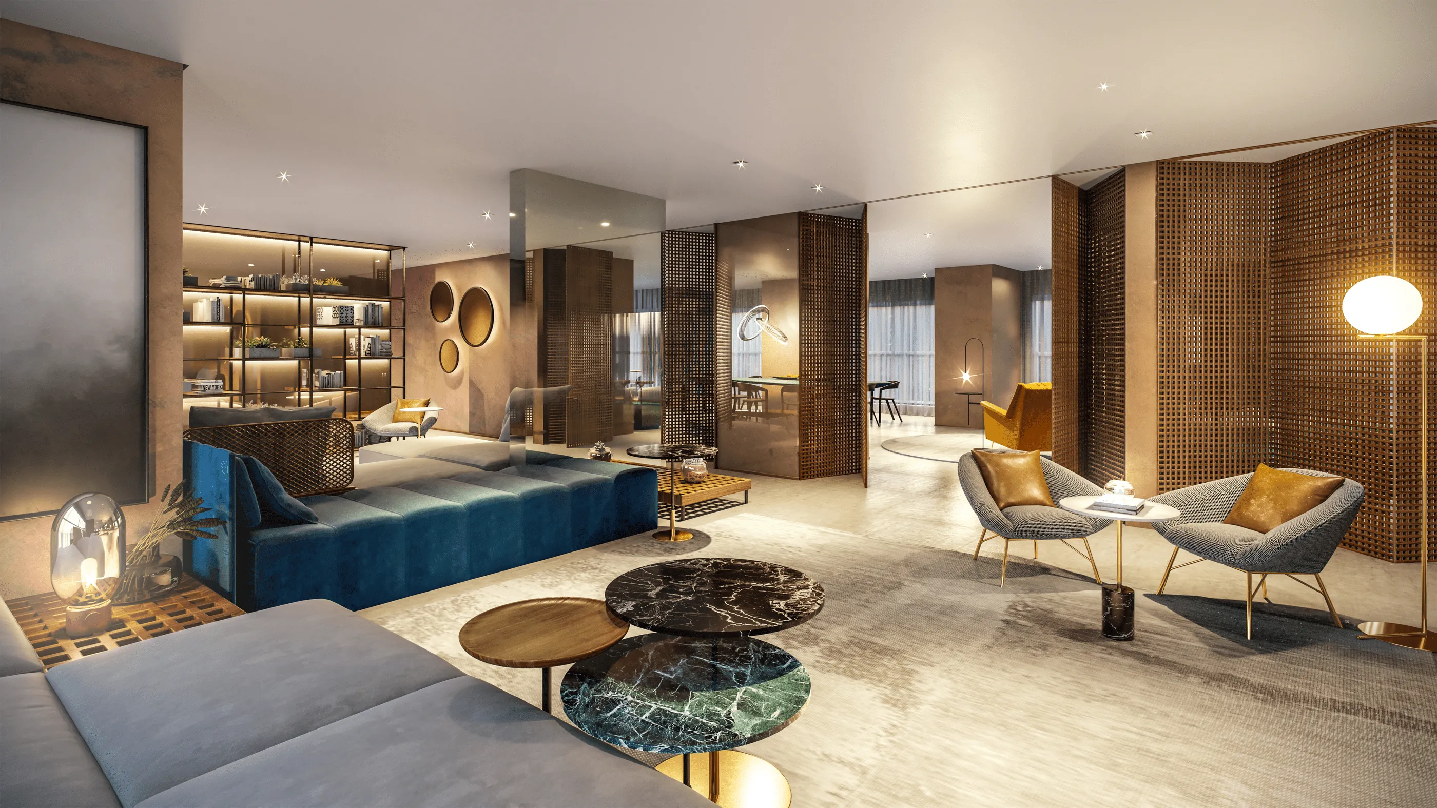Perspectiva Ilustrada do Lounge Residencial