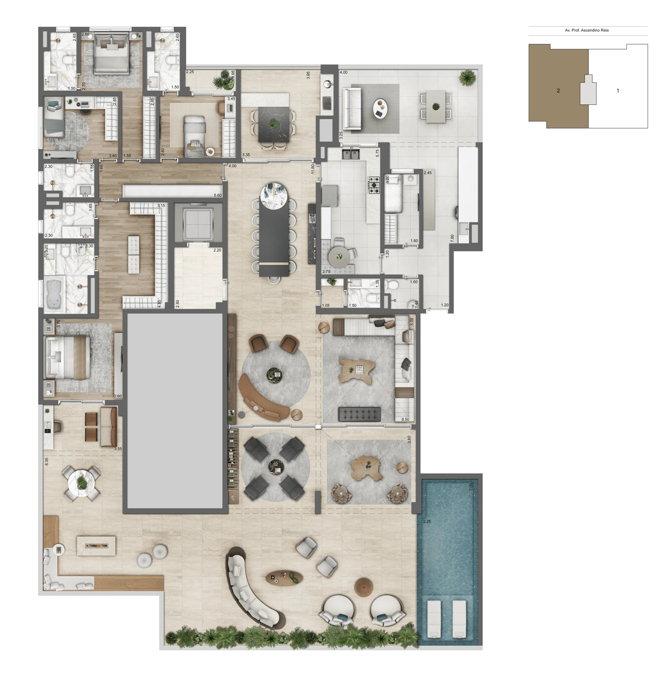 Planta Giardino 455m²