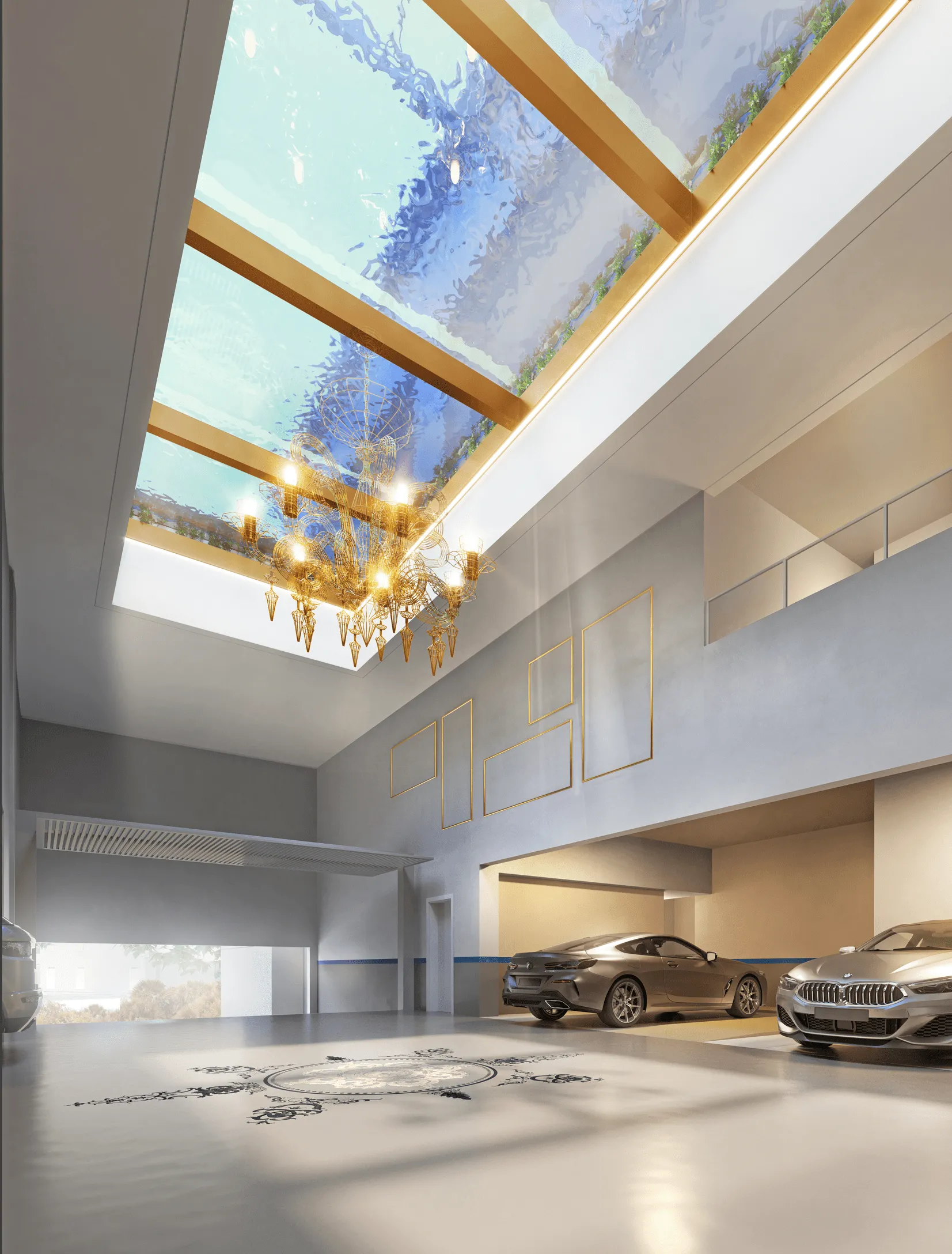 Perspectiva Ilustrada do Sunlight & Chandelier Garage