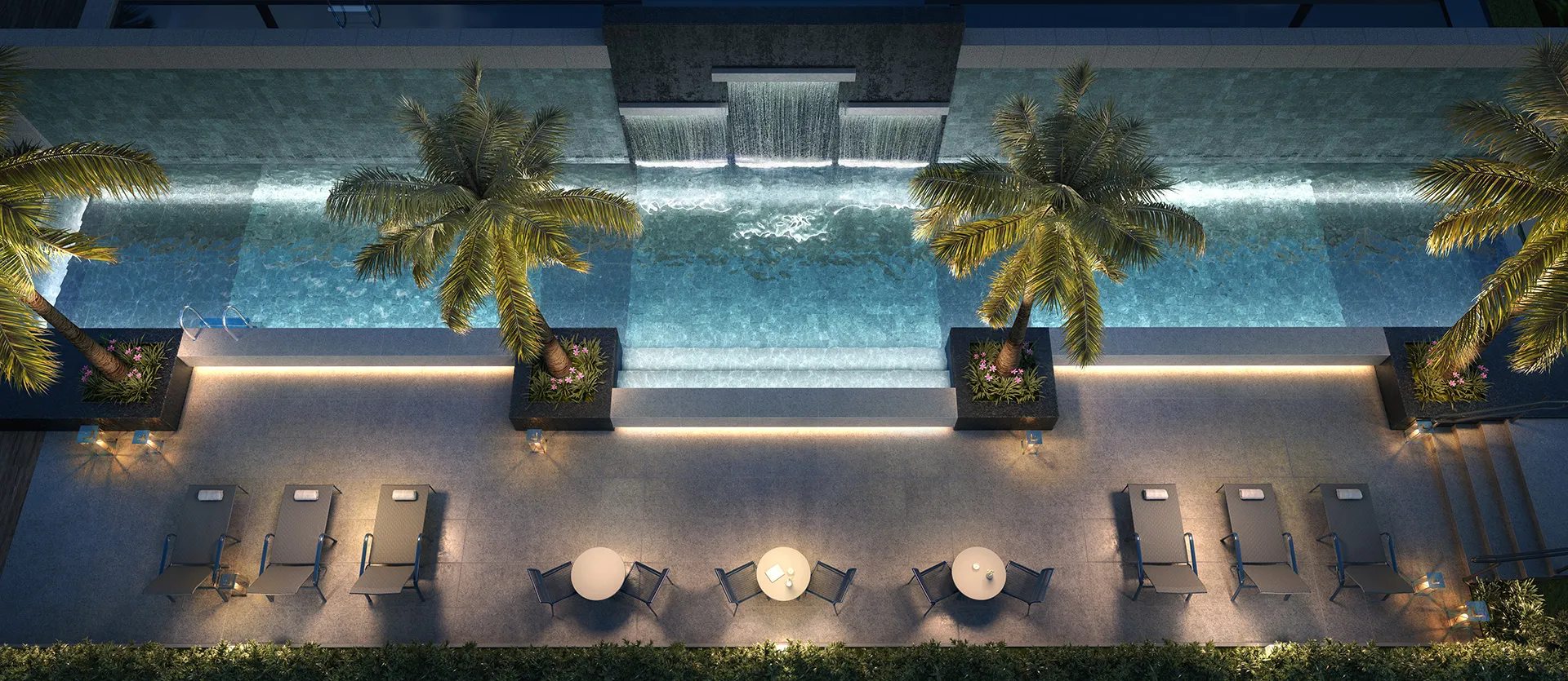 Perspectiva Ilustrada Piscina Torre View