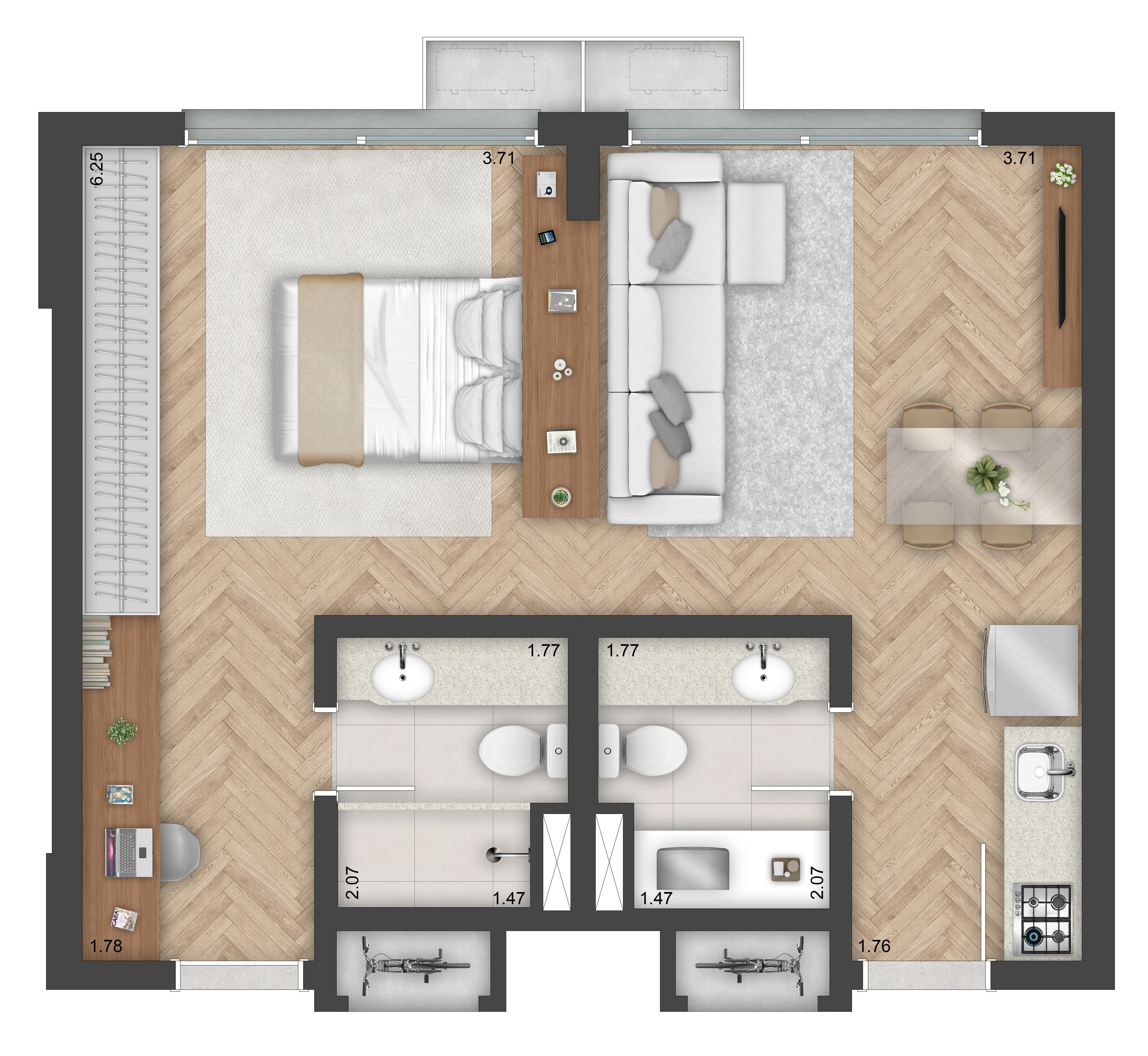 Planta Double Studio 