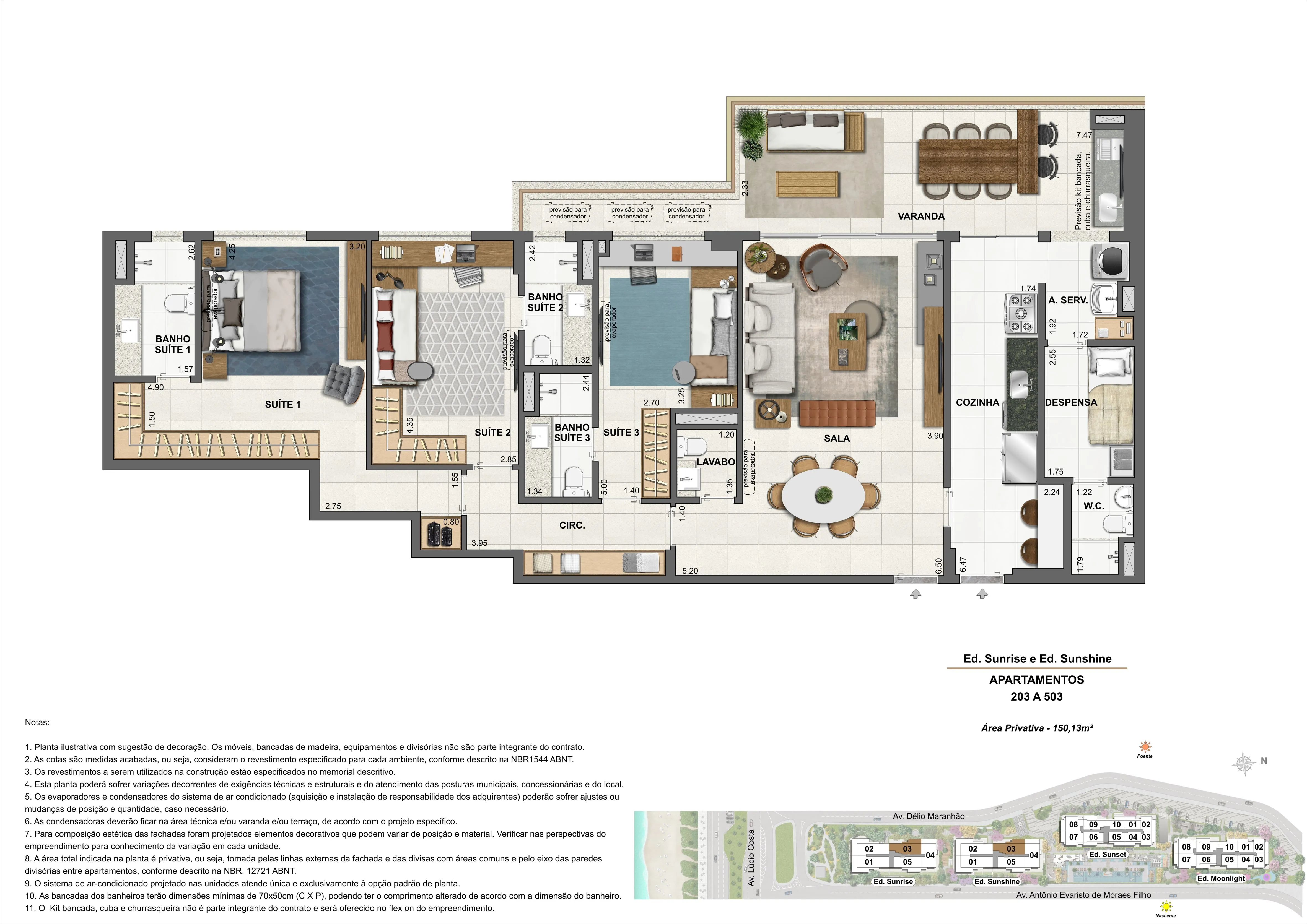 ED. SUNRISE E ED. SUNSHINE - APARTAMENTOS: 203 A 503