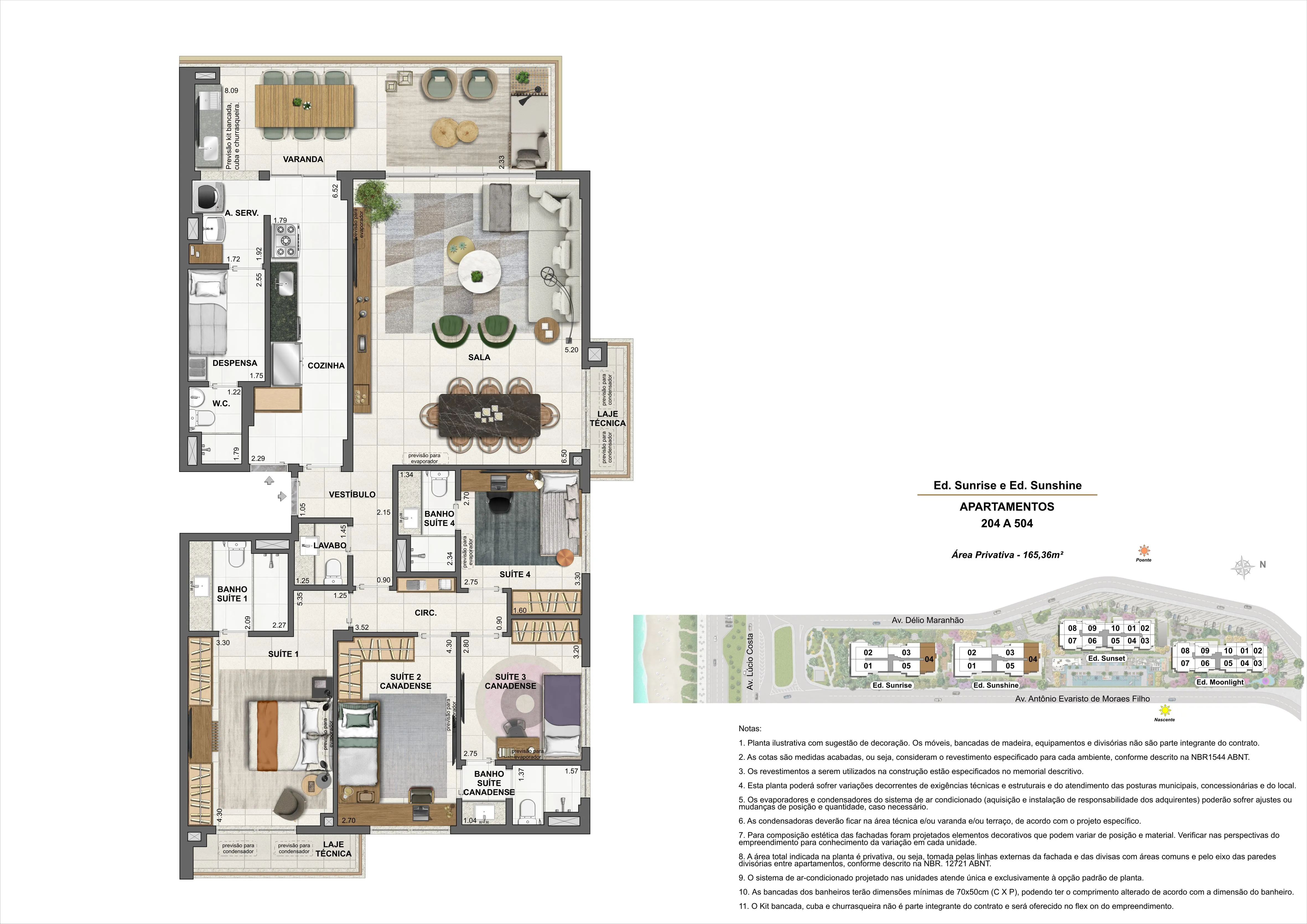 ED. SUNRISE E ED. SUNSHINE - APARTAMENTOS: 204 A 504