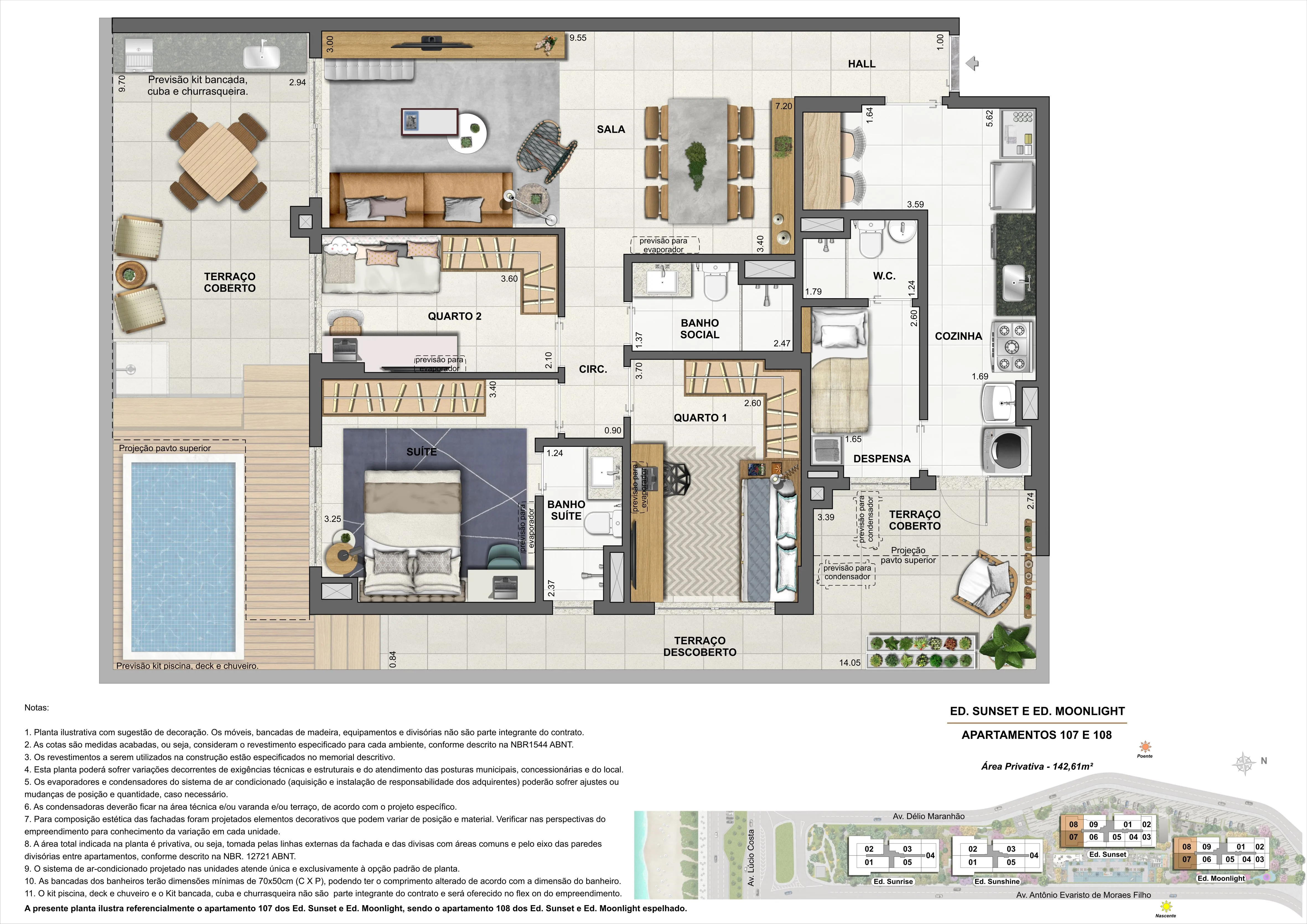 ED. SUNSET E ED. MOONLIGHT - APARTAMENTOS: 107 E 108